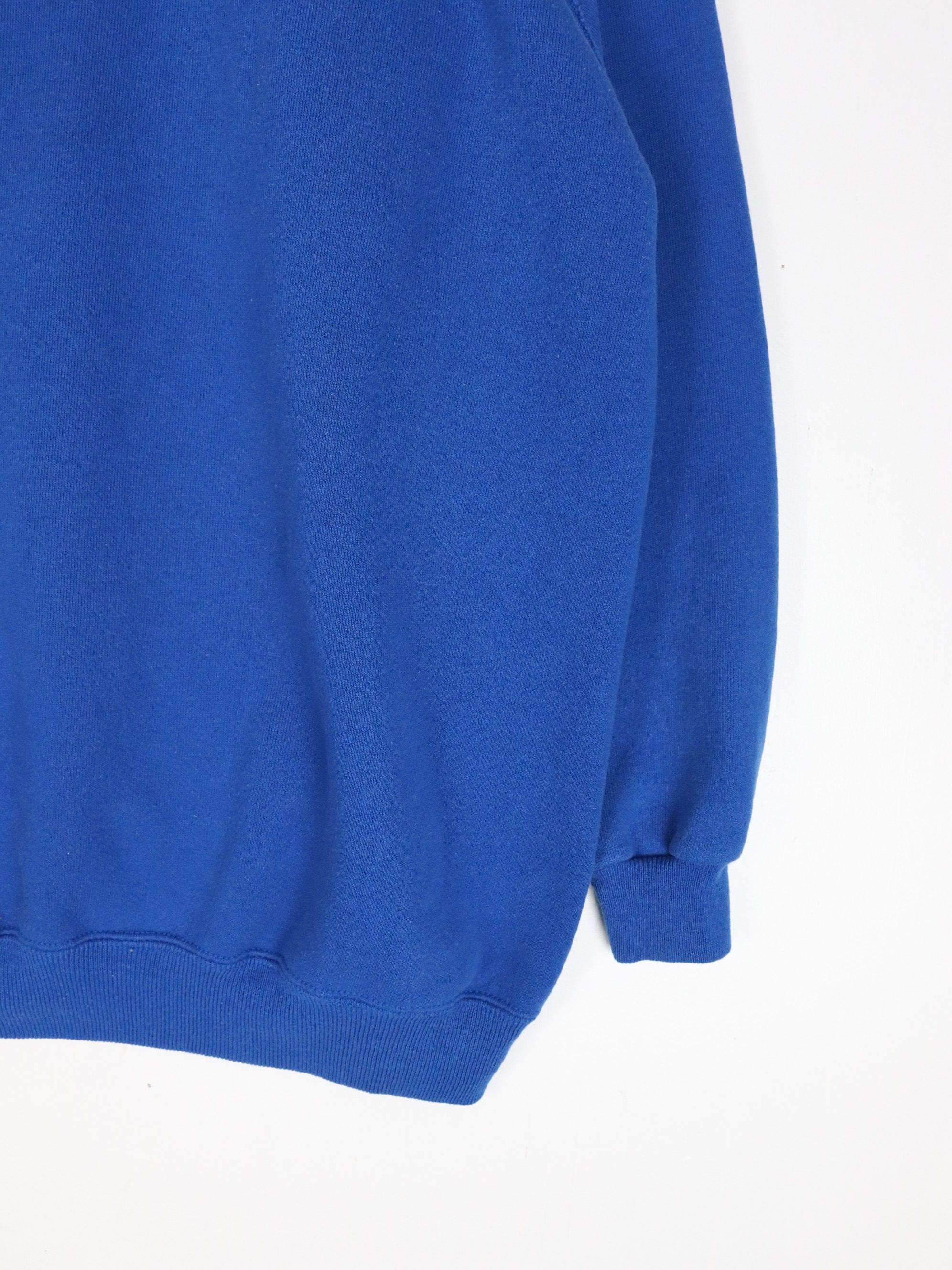 Vintage Hanes Her Ways Sweatshirt Mens 2XL Blue Blank Sweater