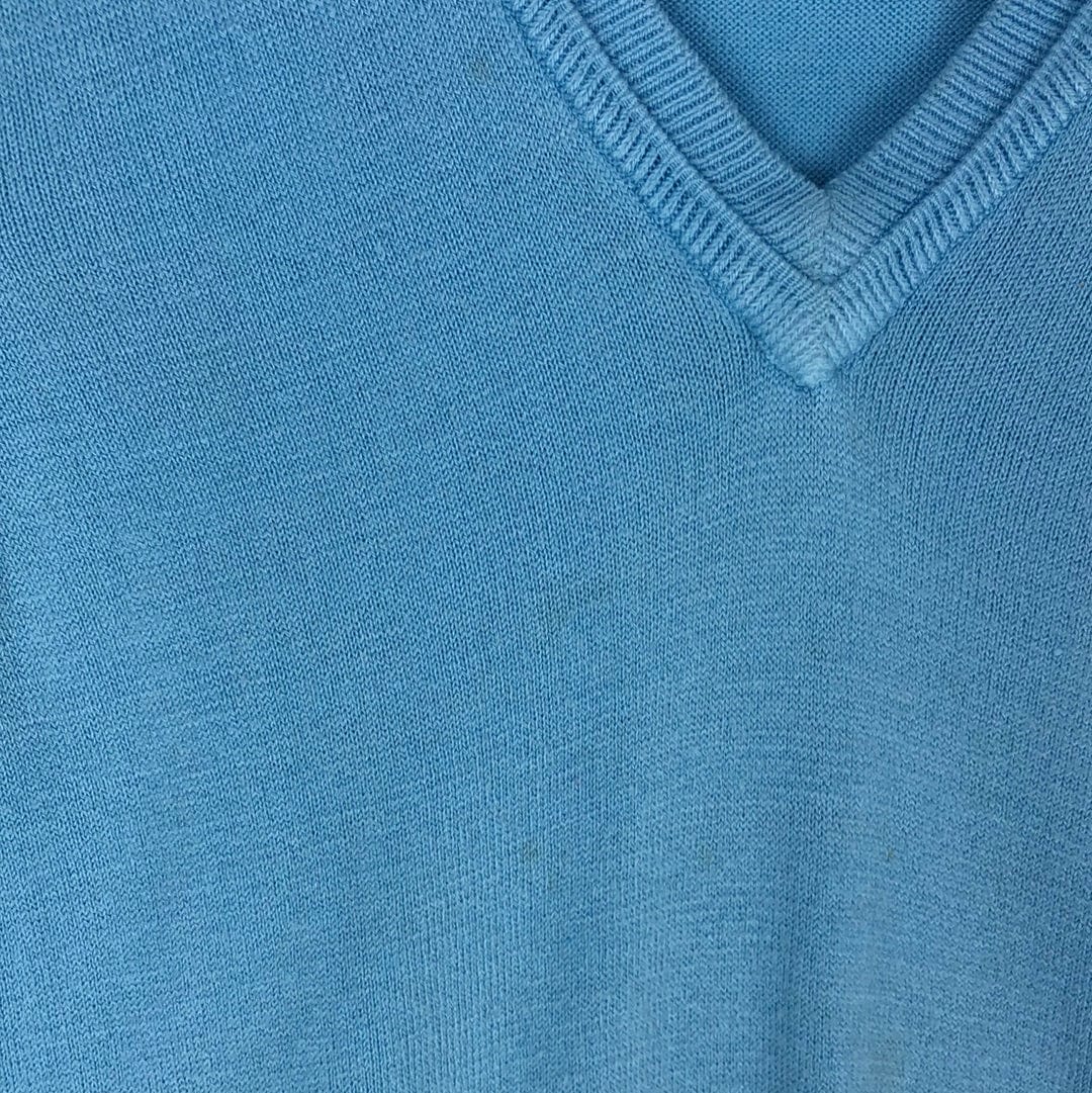 Izod Sweatshirt Womens Large Blue Golf Sweater Casual Spell Out