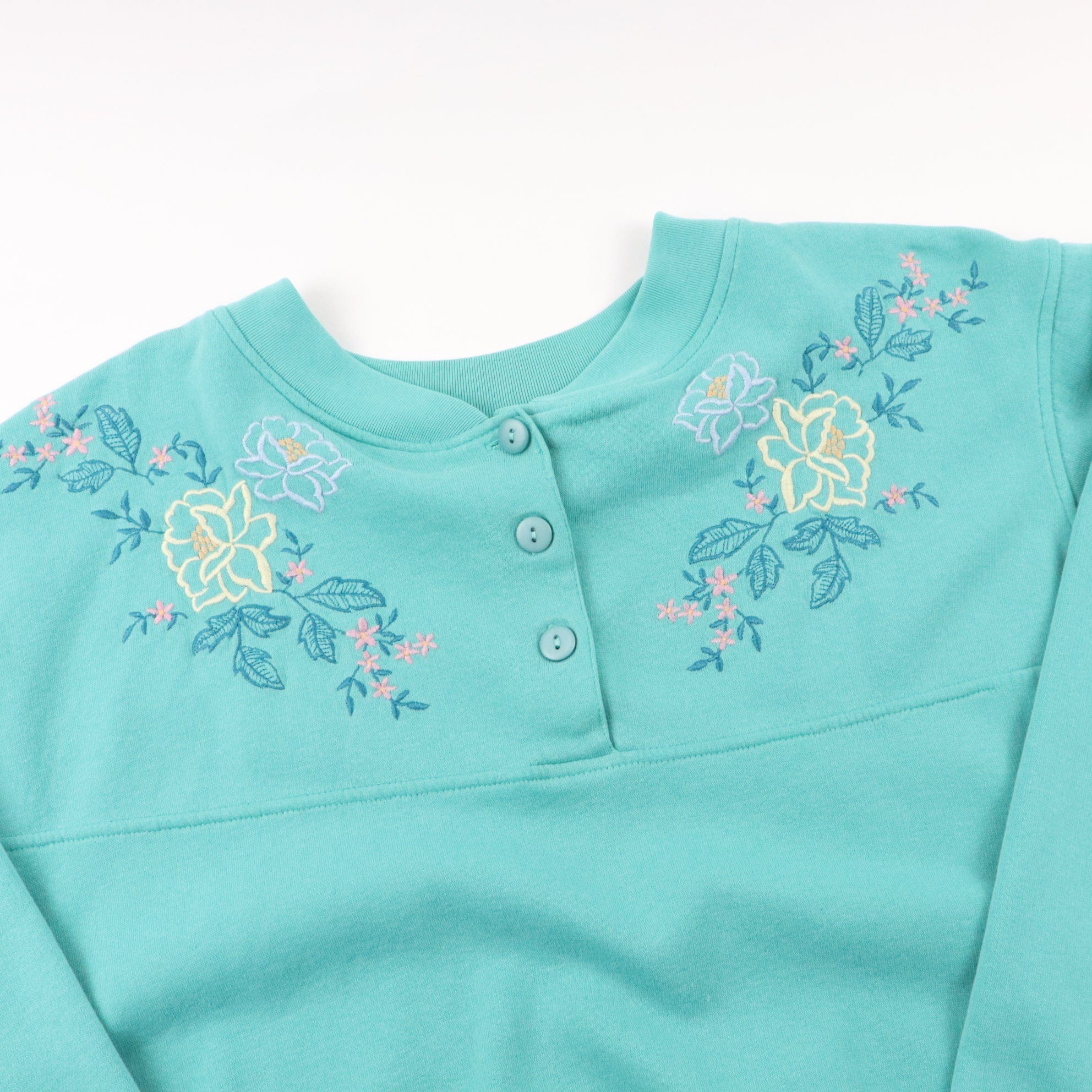 Vintage Shenanigans Sweatshirt Womens 1X Green Floral Art Sweater Henl –  Proper Vintage