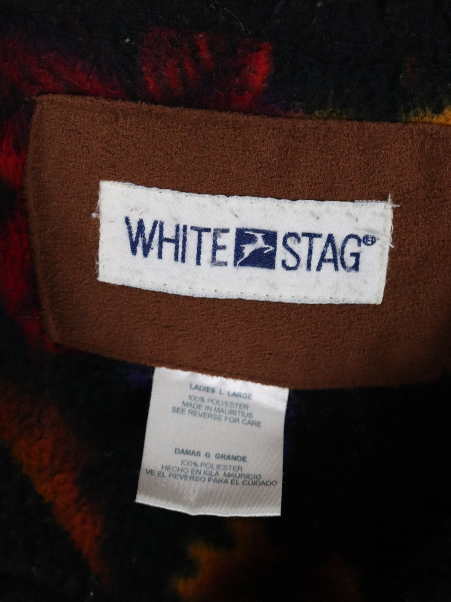 Other Sweatshirts & Hoodies Vintage White Stag Sweater Womens Large Black Leaves Fleece Full Zip