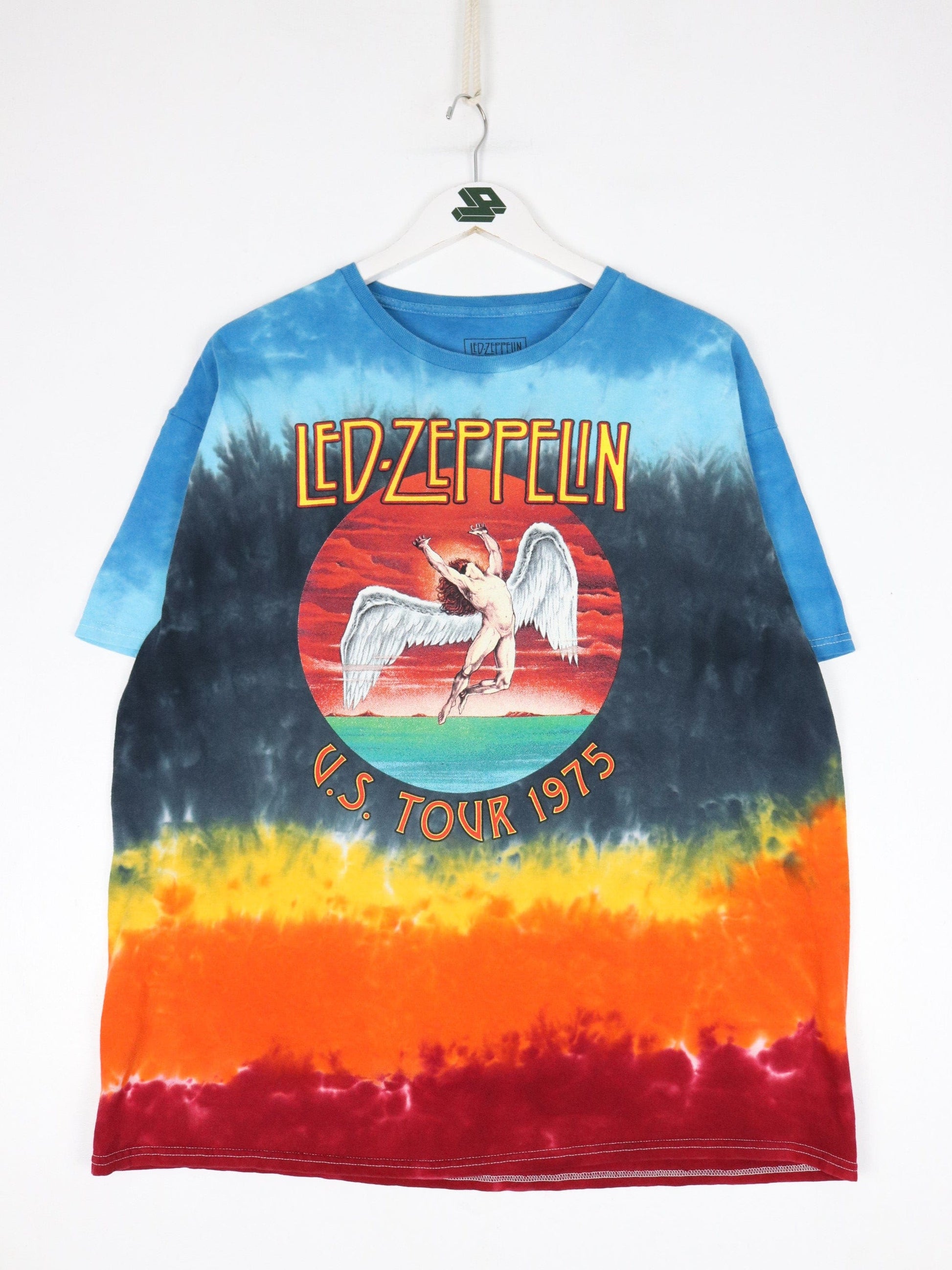 Other T-Shirts & Tank Tops Led Zeppelin T Shirt Fits Mens Large Blue U.S. Tour Tie Dye Reprint