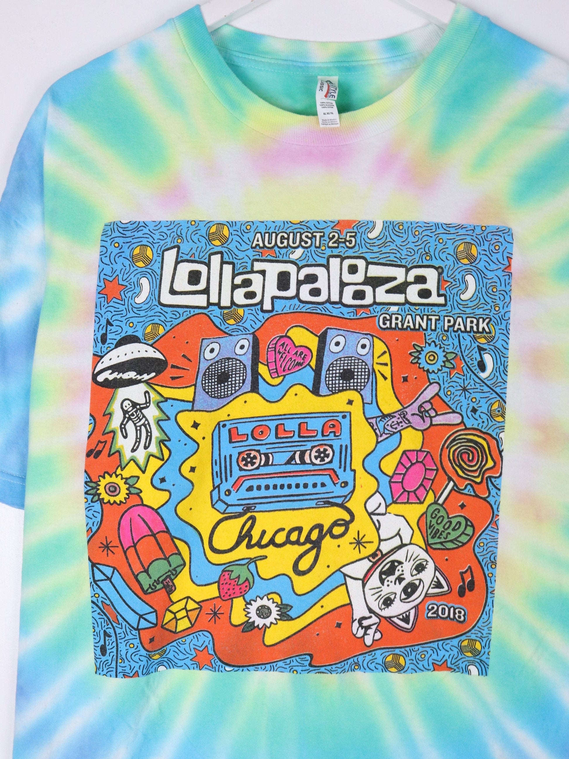 Other T-Shirts & Tank Tops Lollapalooza T Shirt Mens XL Blue Tue Dye 2018 Music Festival
