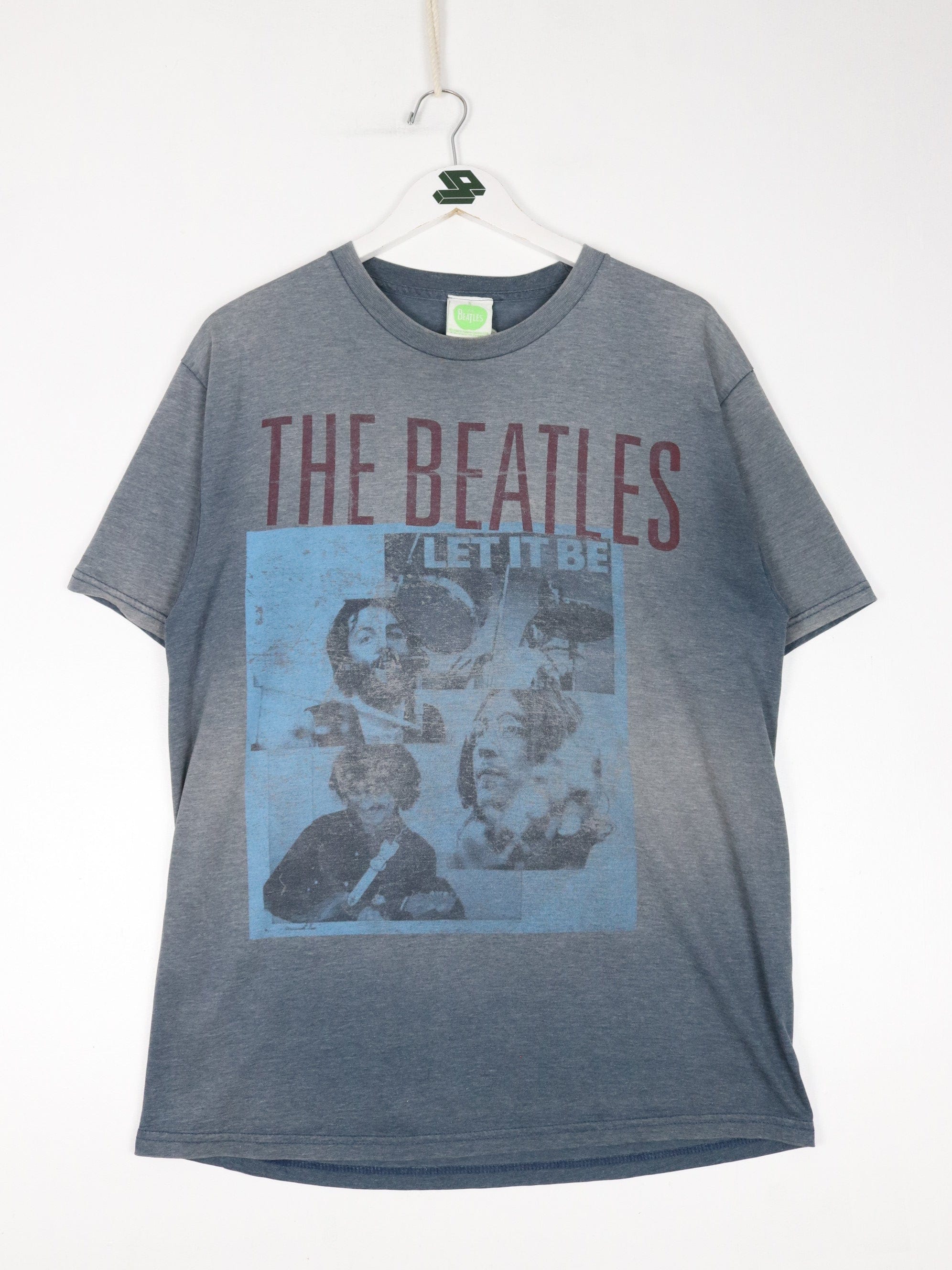 The Beatles T Shirt Mens Large Blue Let It Be