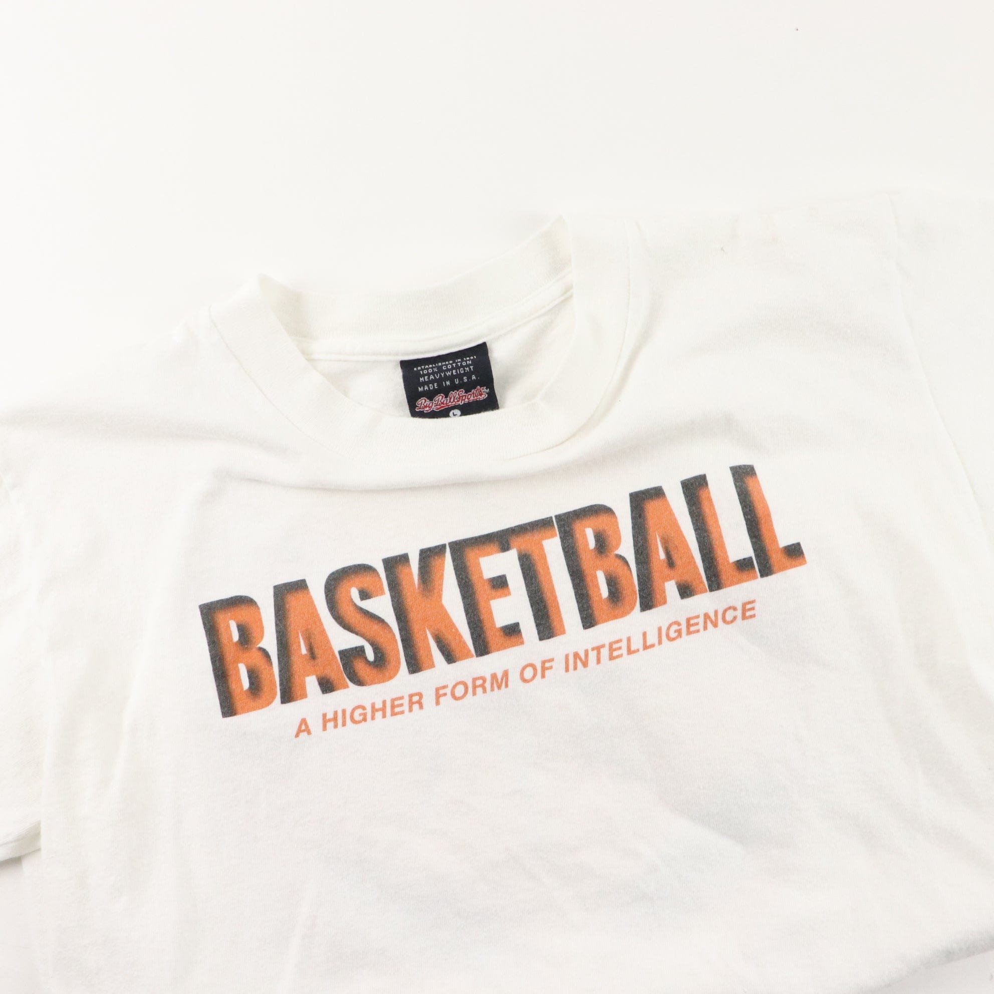 Vintage Big Ball Sports T Shirt Youth L White Basketball Alien