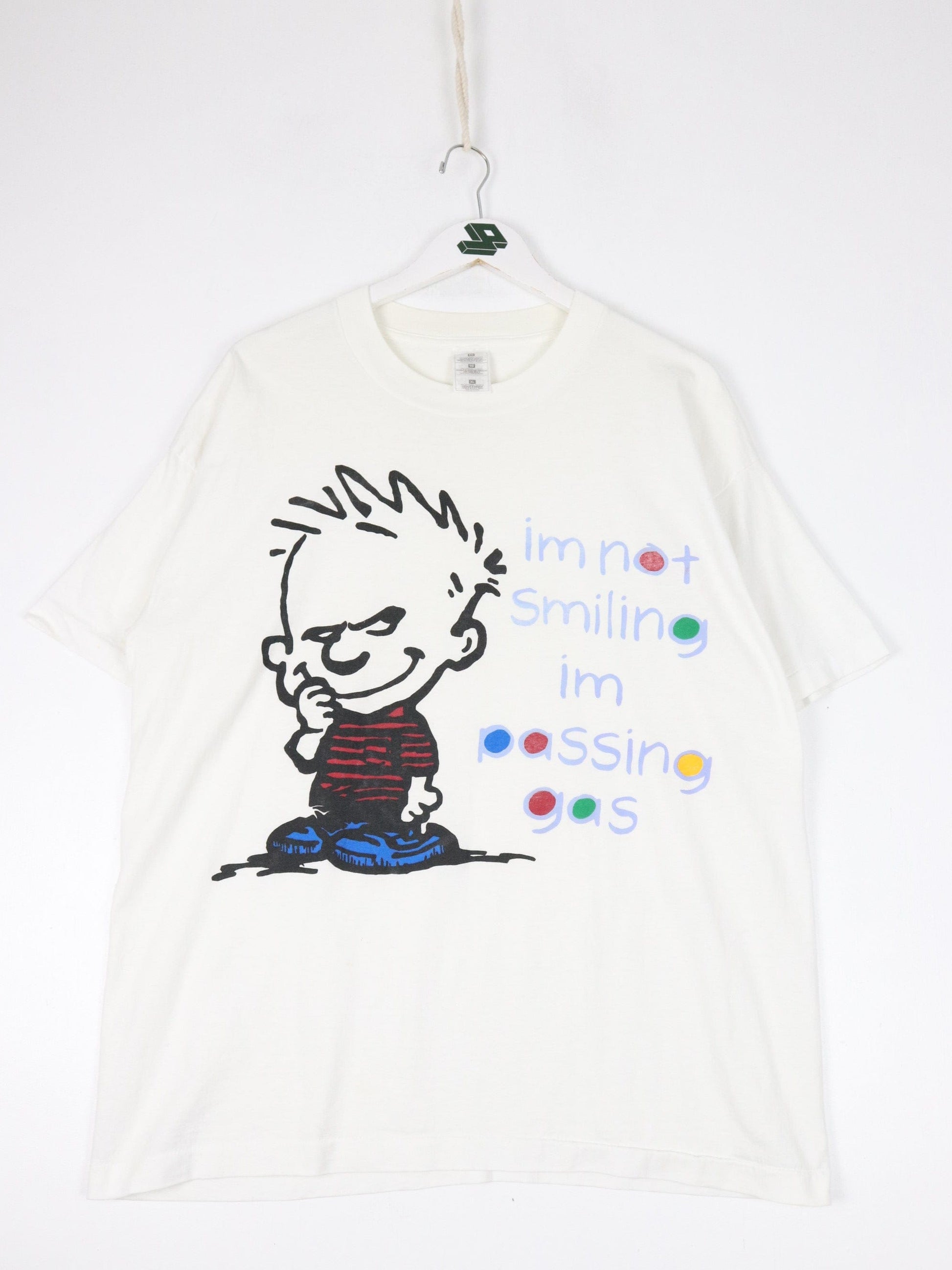 Other T-Shirts & Tank Tops Vintage Calvin & Hobbes T Shirt Mens XL White 90s Funny Passing Gas