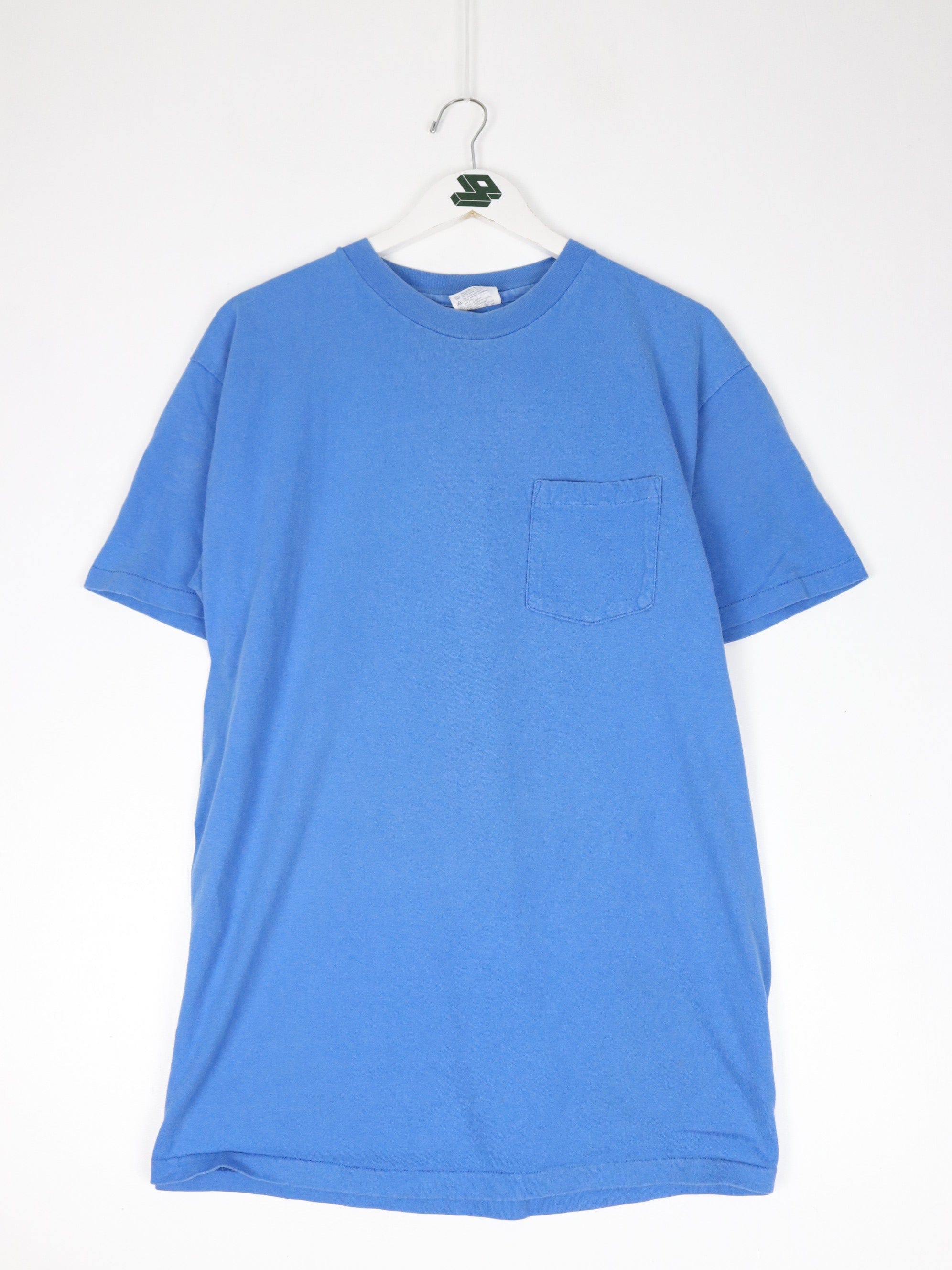 Vintage Hanes Beefy T Shirt Fits Mens Large Blue Blank Pocket 90s – Proper  Vintage