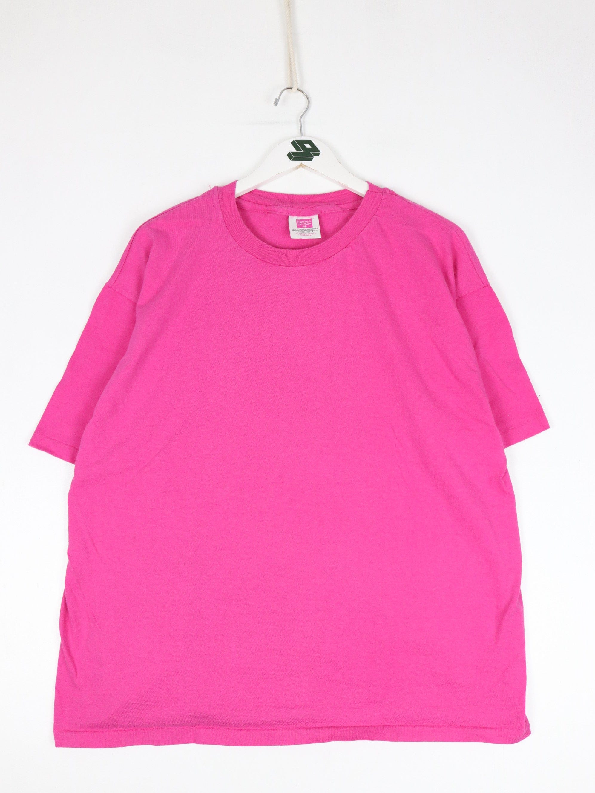 Pink t shirt hanes best sale