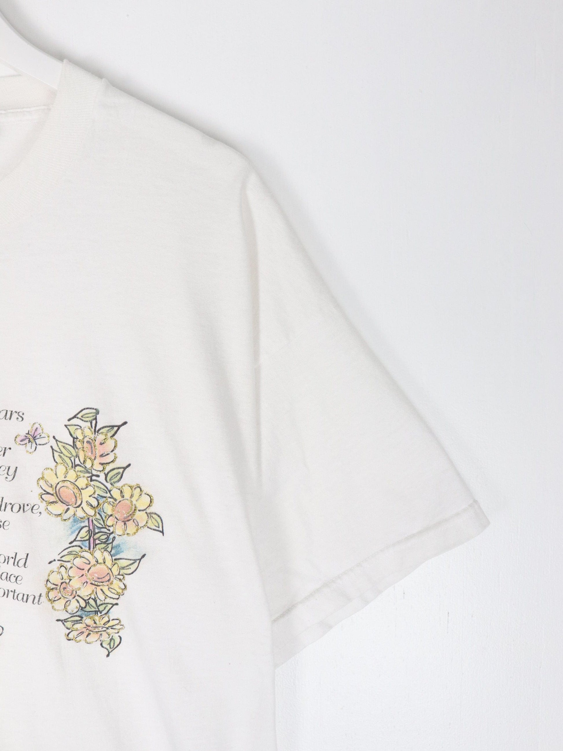 Other T-Shirts & Tank Tops Vintage Hundred Years From Now T Shirt Mens XL White Wholesome Quote 90s Floral