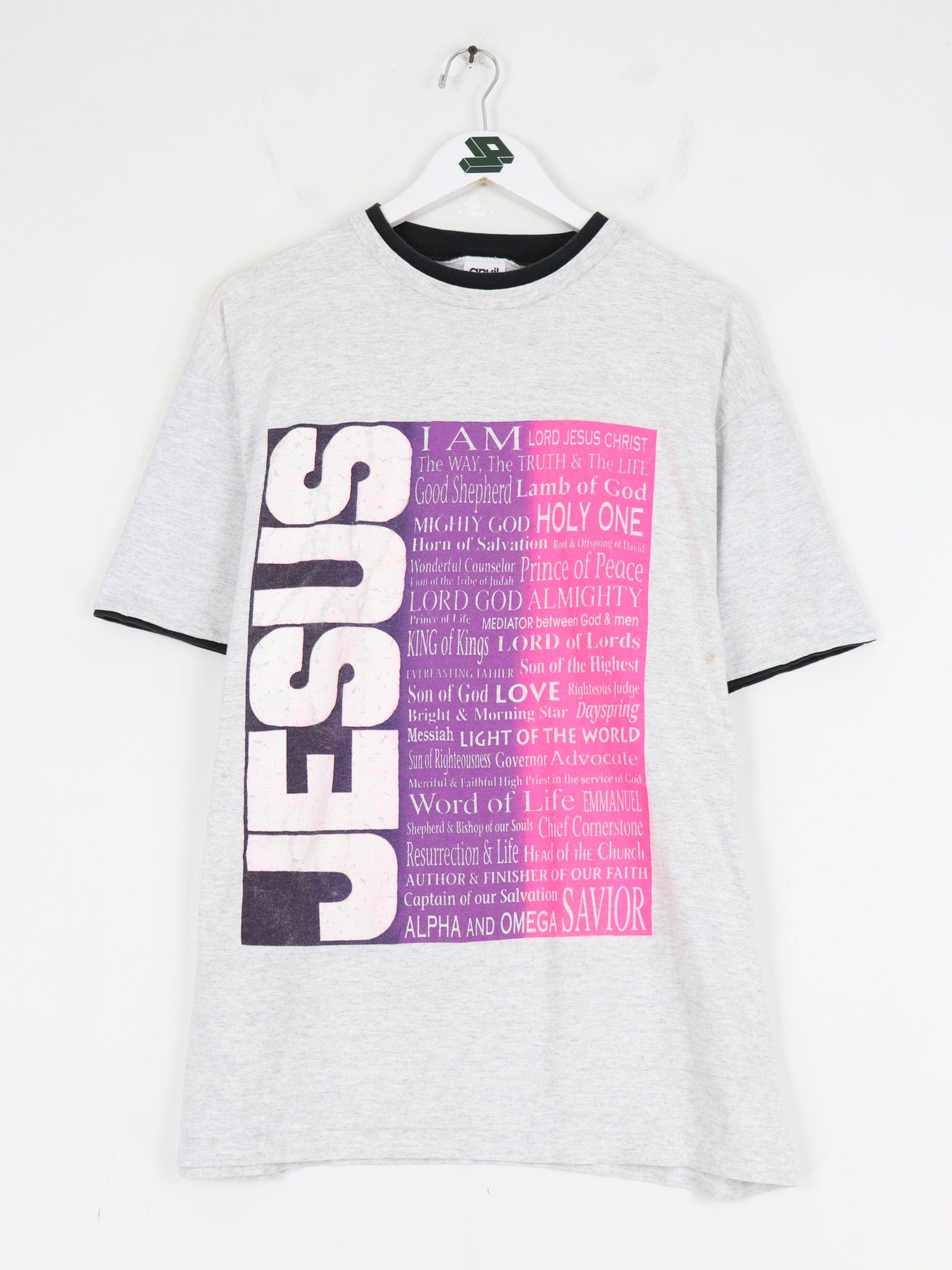 Vintage Jesus T Shirt Mens XL Grey 90s Christian Religion – Proper