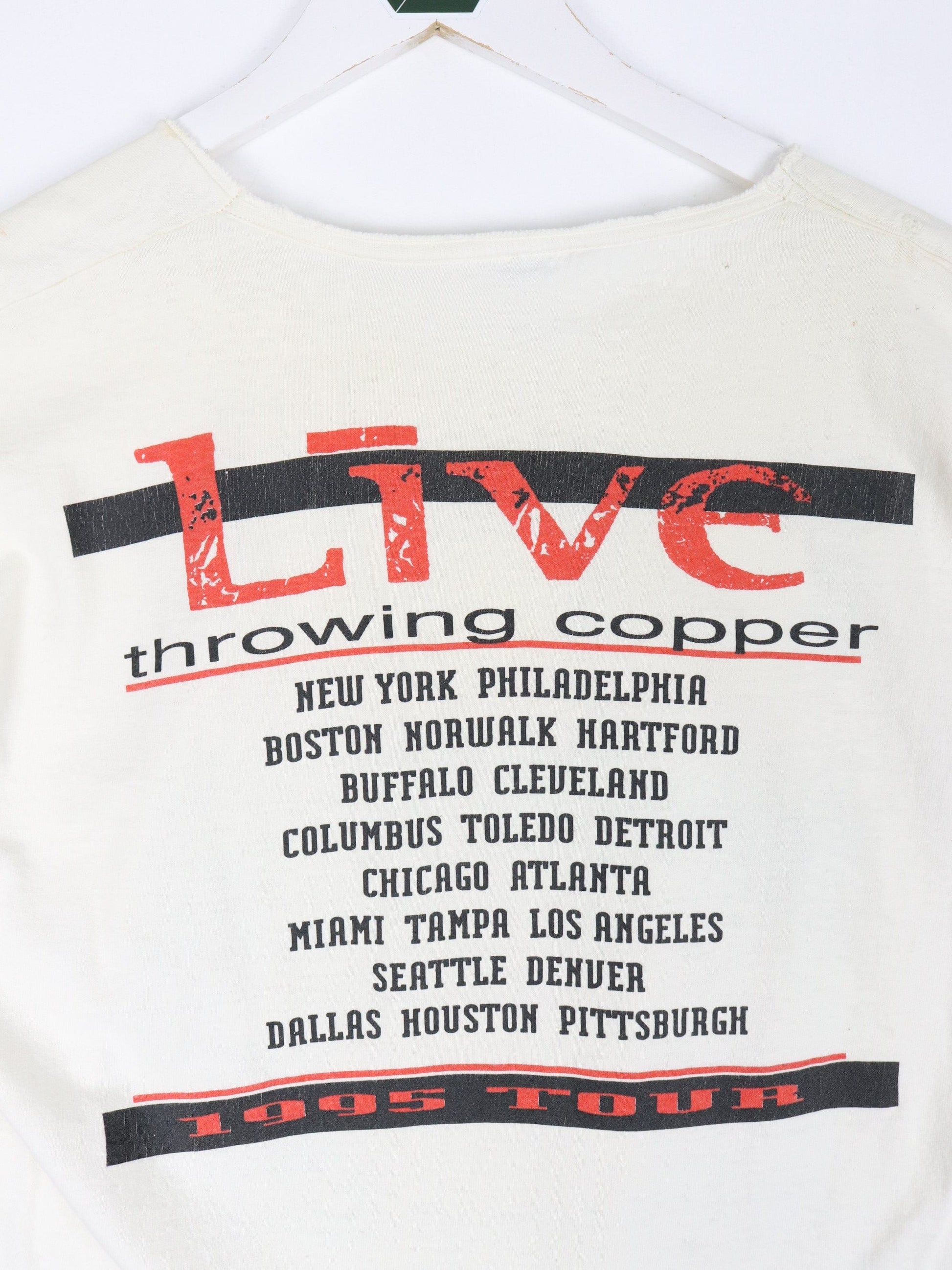 Other T-Shirts & Tank Tops Vintage Live Throwing Copper Tank Top Fits Womens Medium White Baby Tee 90s