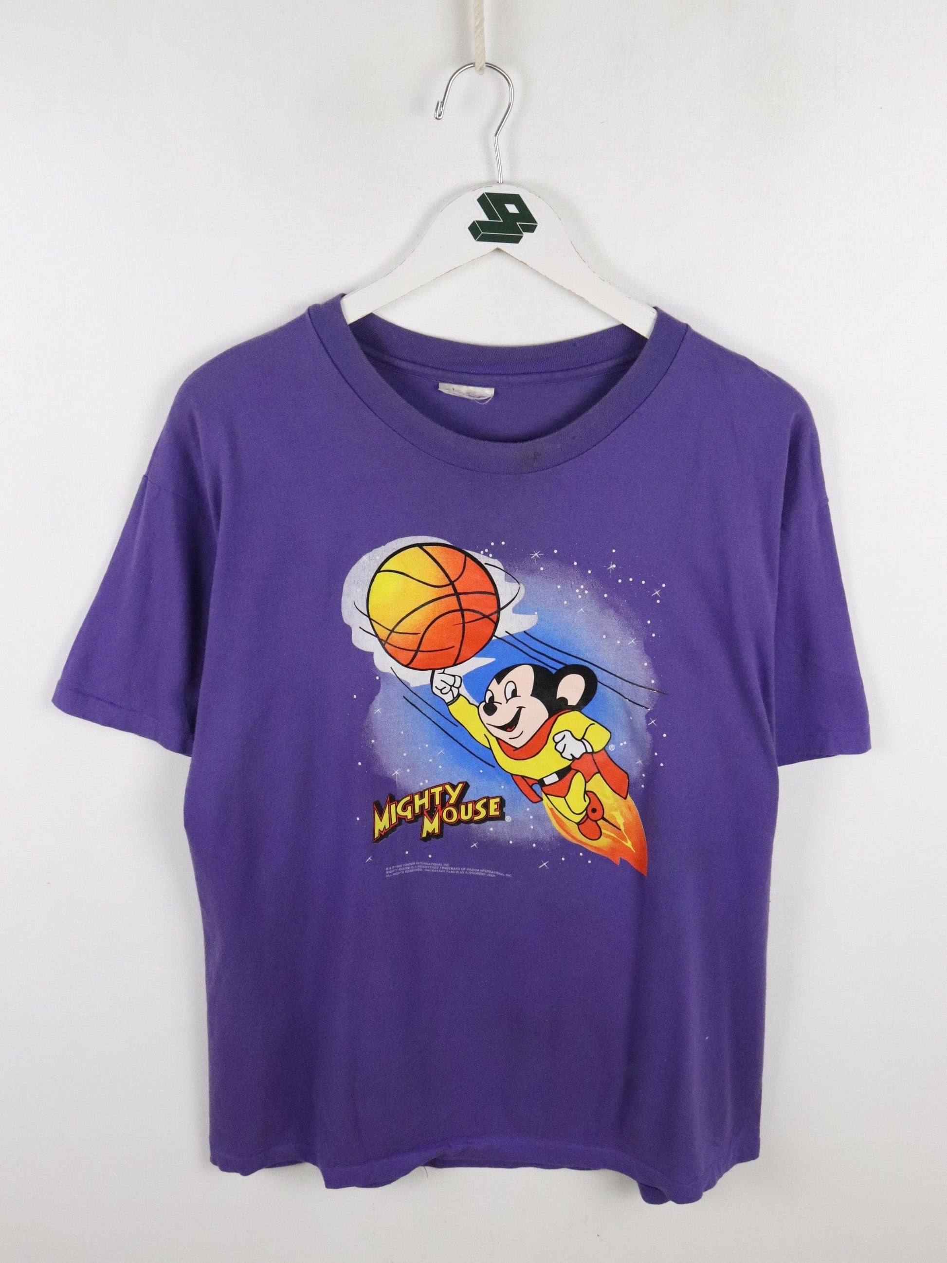 Other T Shirts & Tank Tops Vintage Mighty Mouse T Shirt Mens Large Purple