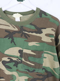 Vintage Military Camo T Shirt Mens Medium Army Long Sleeve Pocket