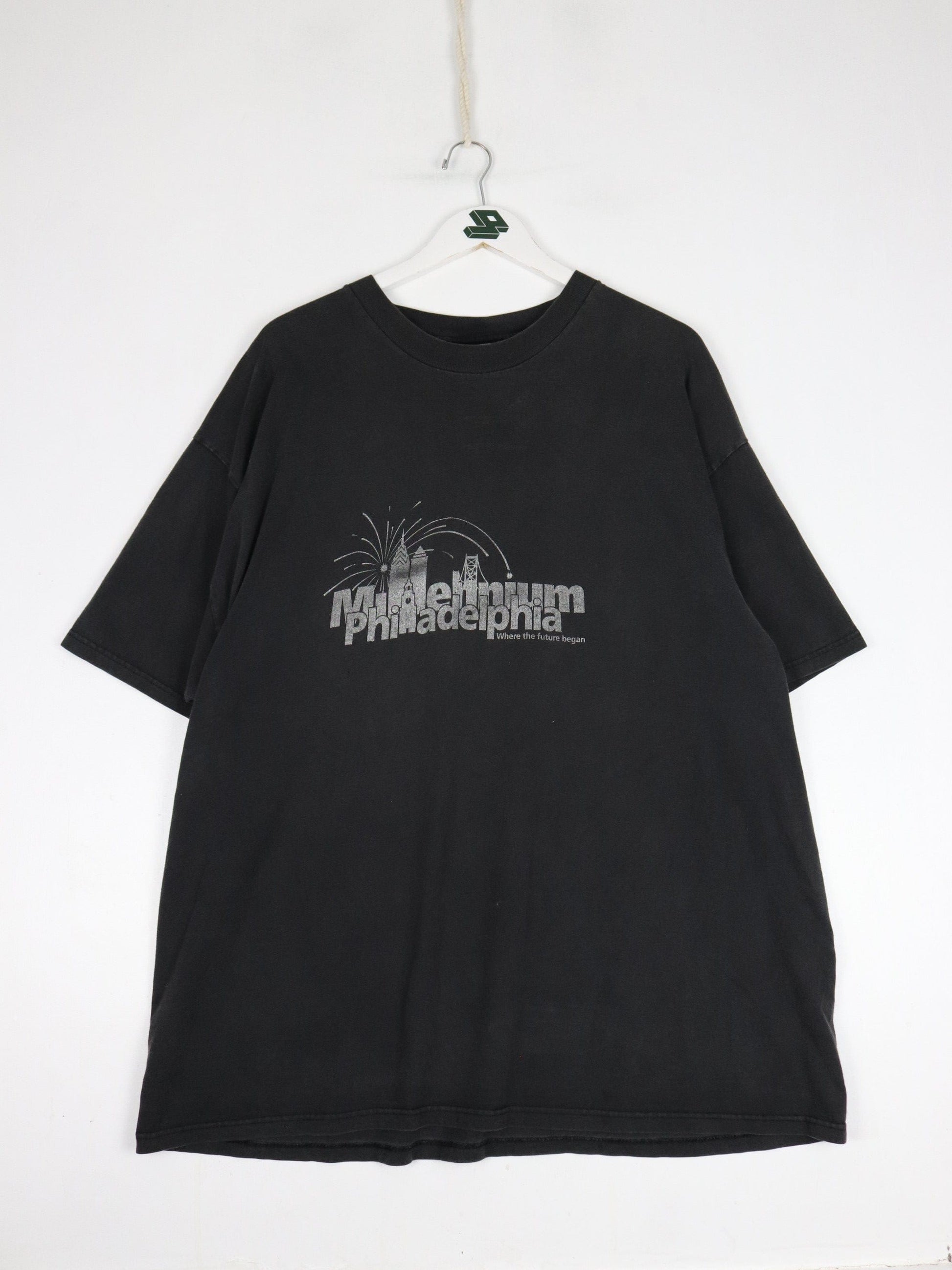 Other T-Shirts & Tank Tops Vintage Millenium Philadephia T Shirt Mens 2XL Black Faded Hanes Beefy