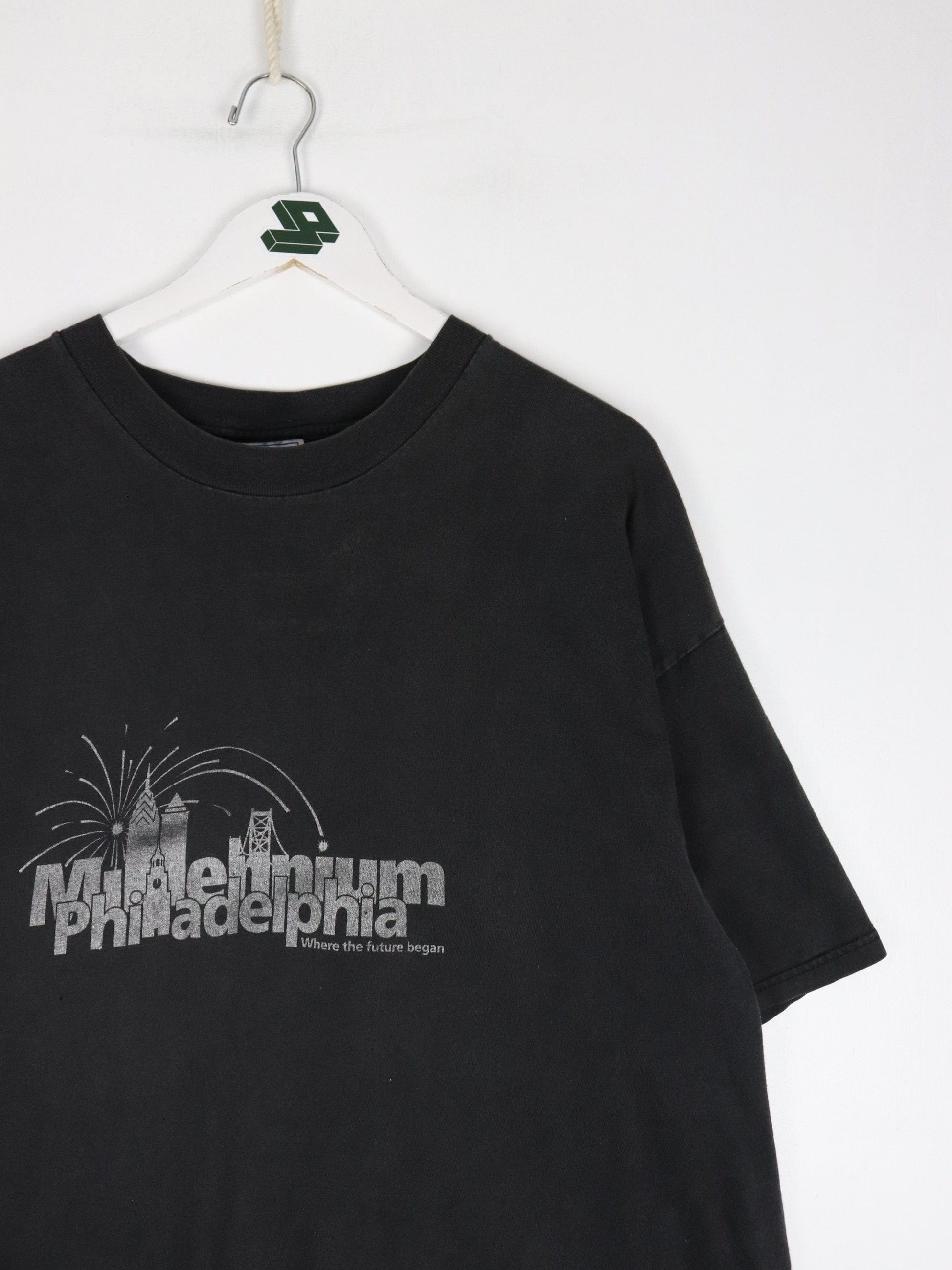 Other T-Shirts & Tank Tops Vintage Millenium Philadephia T Shirt Mens 2XL Black Faded Hanes Beefy