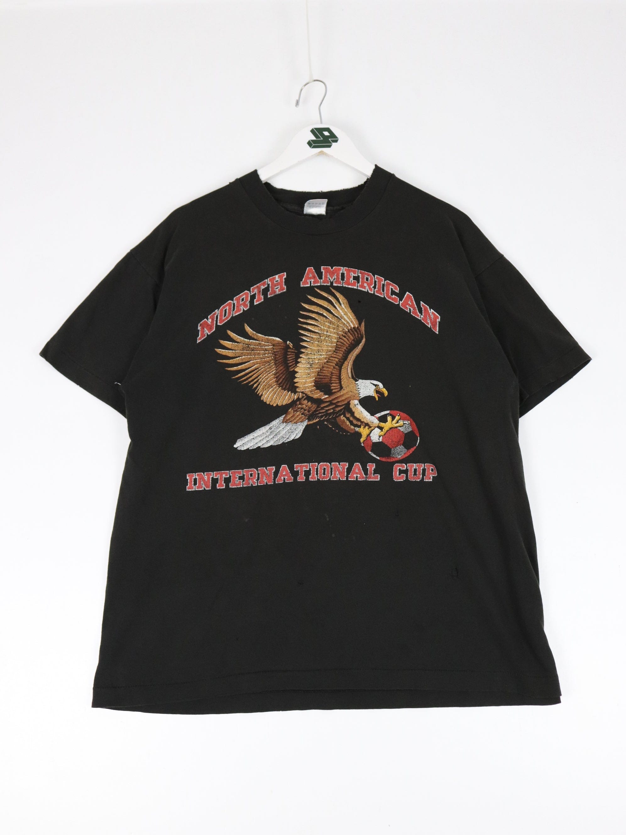 Vintage North American International Cup T Shirt Mens XL Black