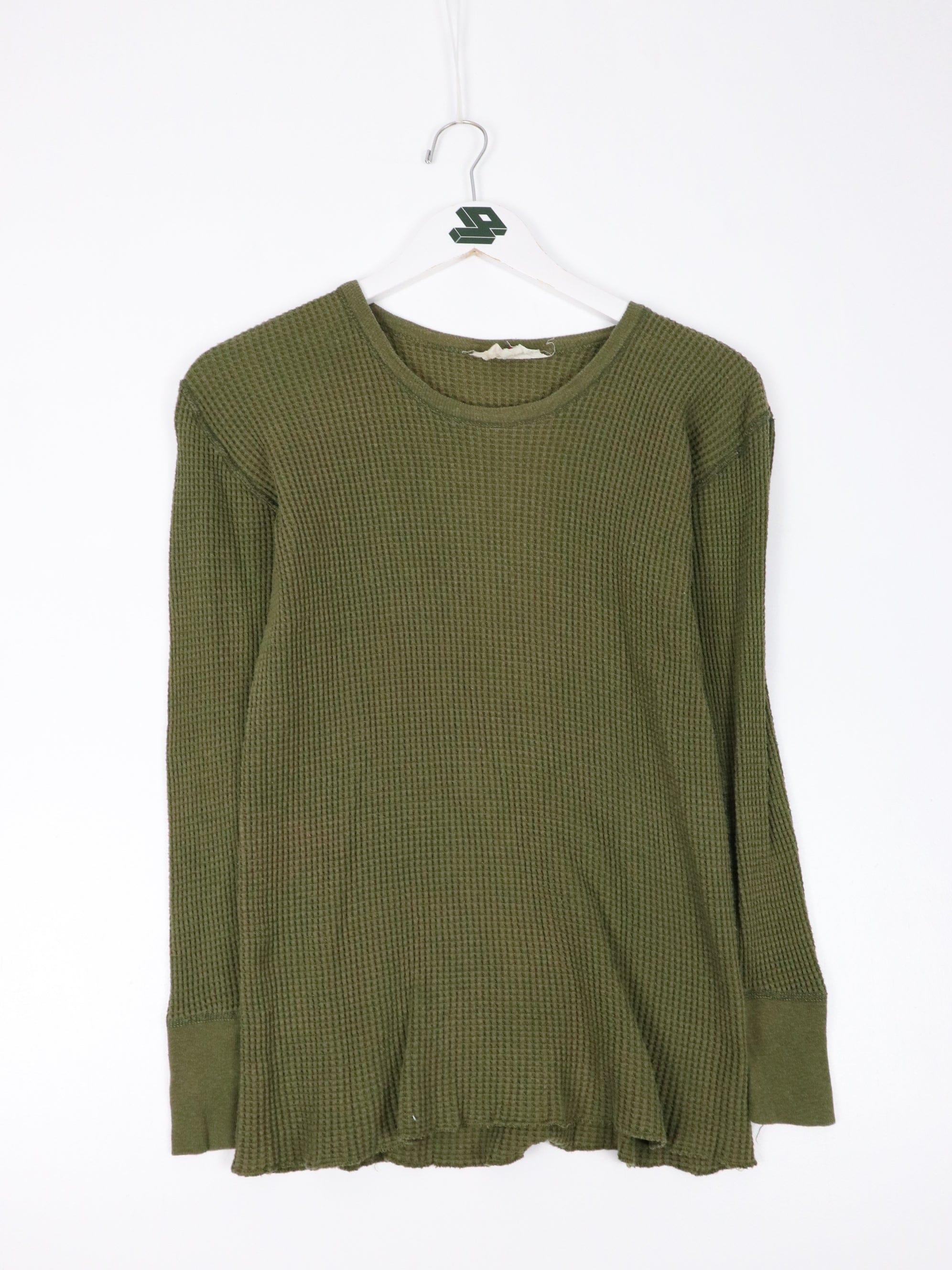Vintage Penmens Shirt Womens Small Green Thermal Army Undershirt