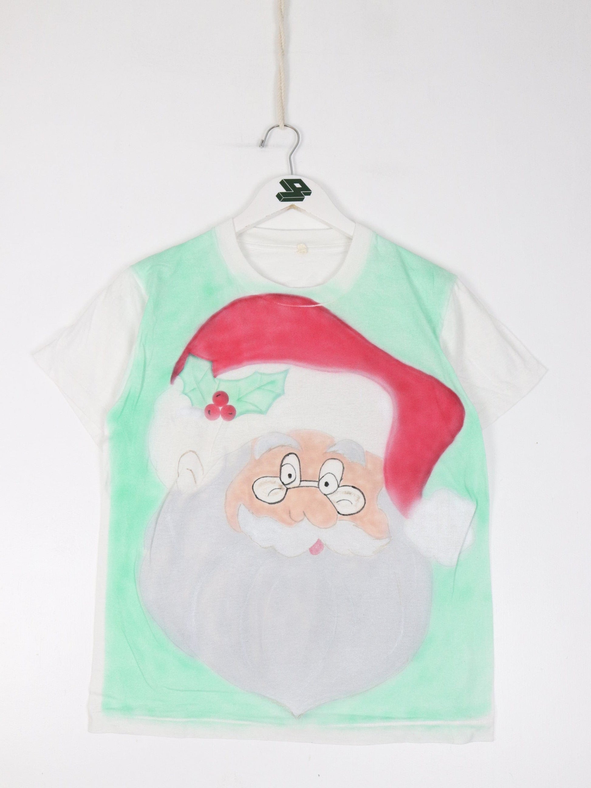 Other T-Shirts & Tank Tops Vintage Santa T Shirt Adult XS White Air Brush Art Christmas