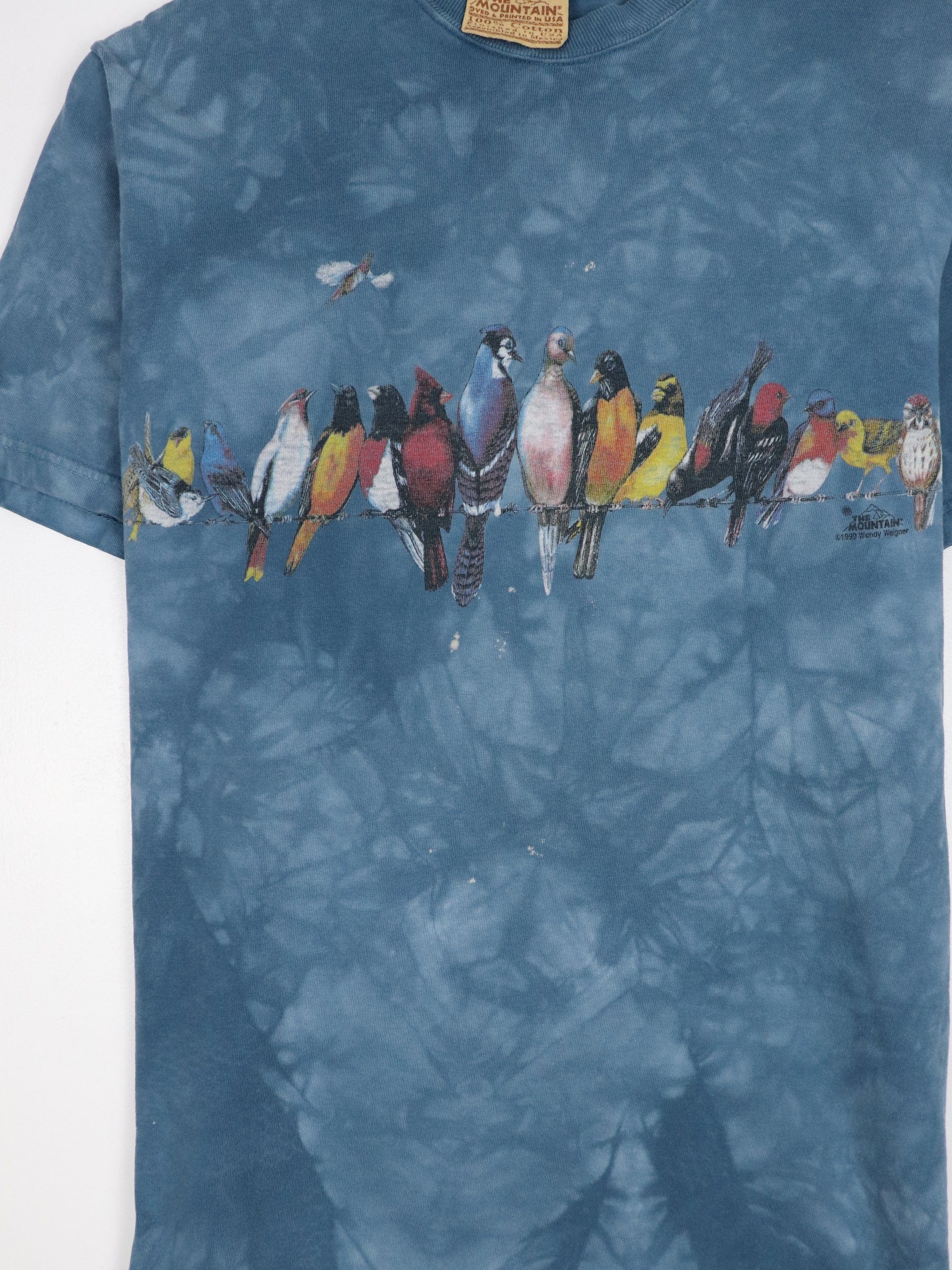 Vintage The Mountain T Shirt Mens Medium Blue Tie Dye Bird