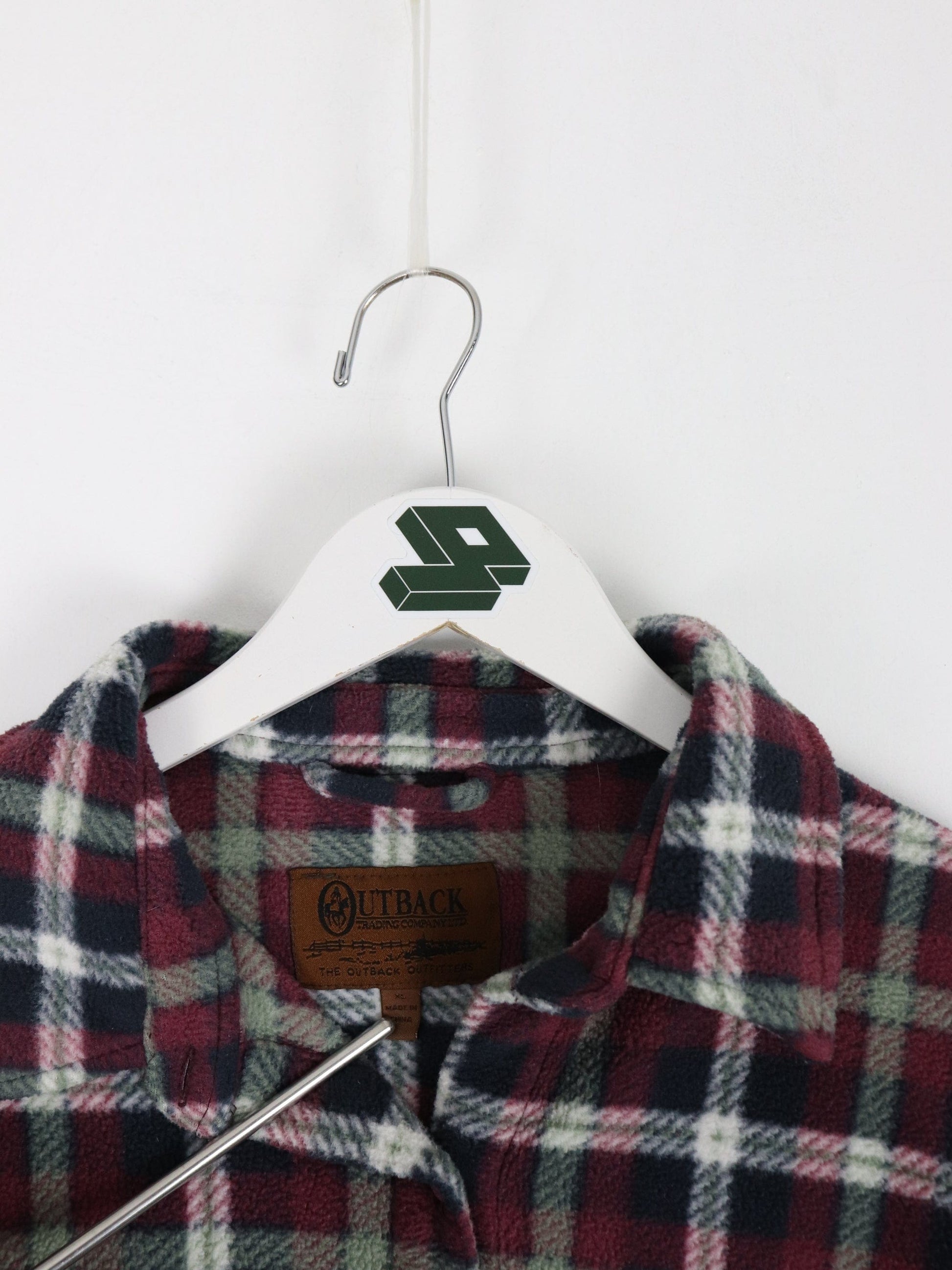 Outback Shirt Womens XL Pink Plaid Fleece Button Up Outdoors from propervintagecanada