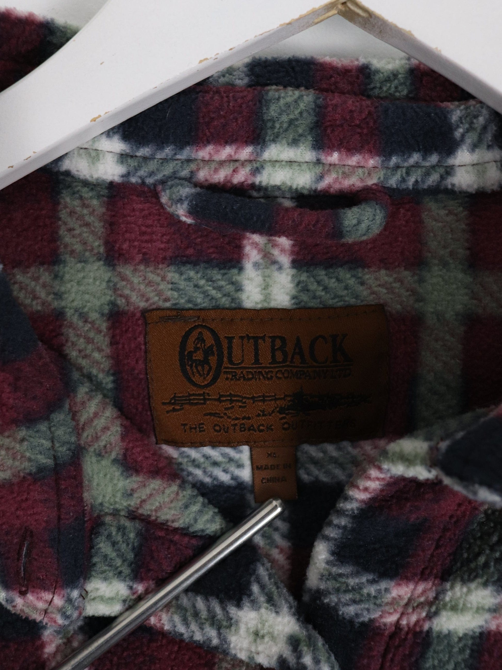 Outback Shirt Womens XL Pink Plaid Fleece Button Up Outdoors from propervintagecanada