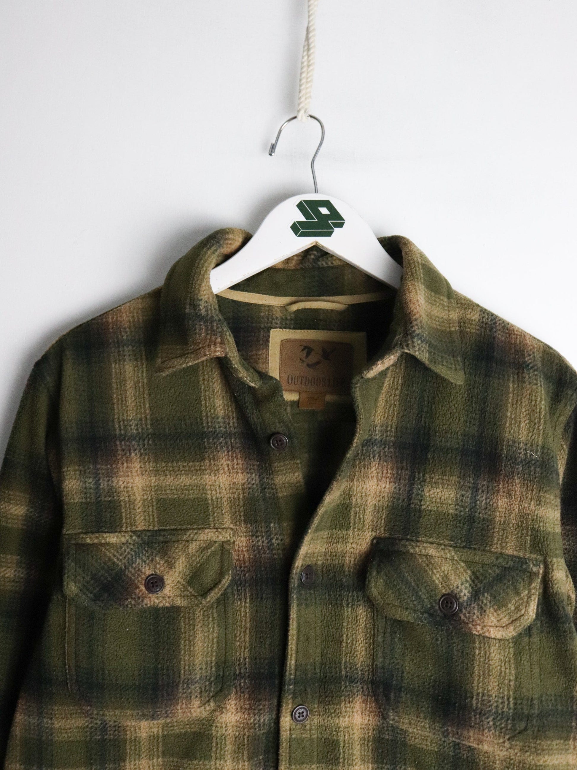 Outdoor Life Shirt Mens Medium Green Flannel from propervintagecanada