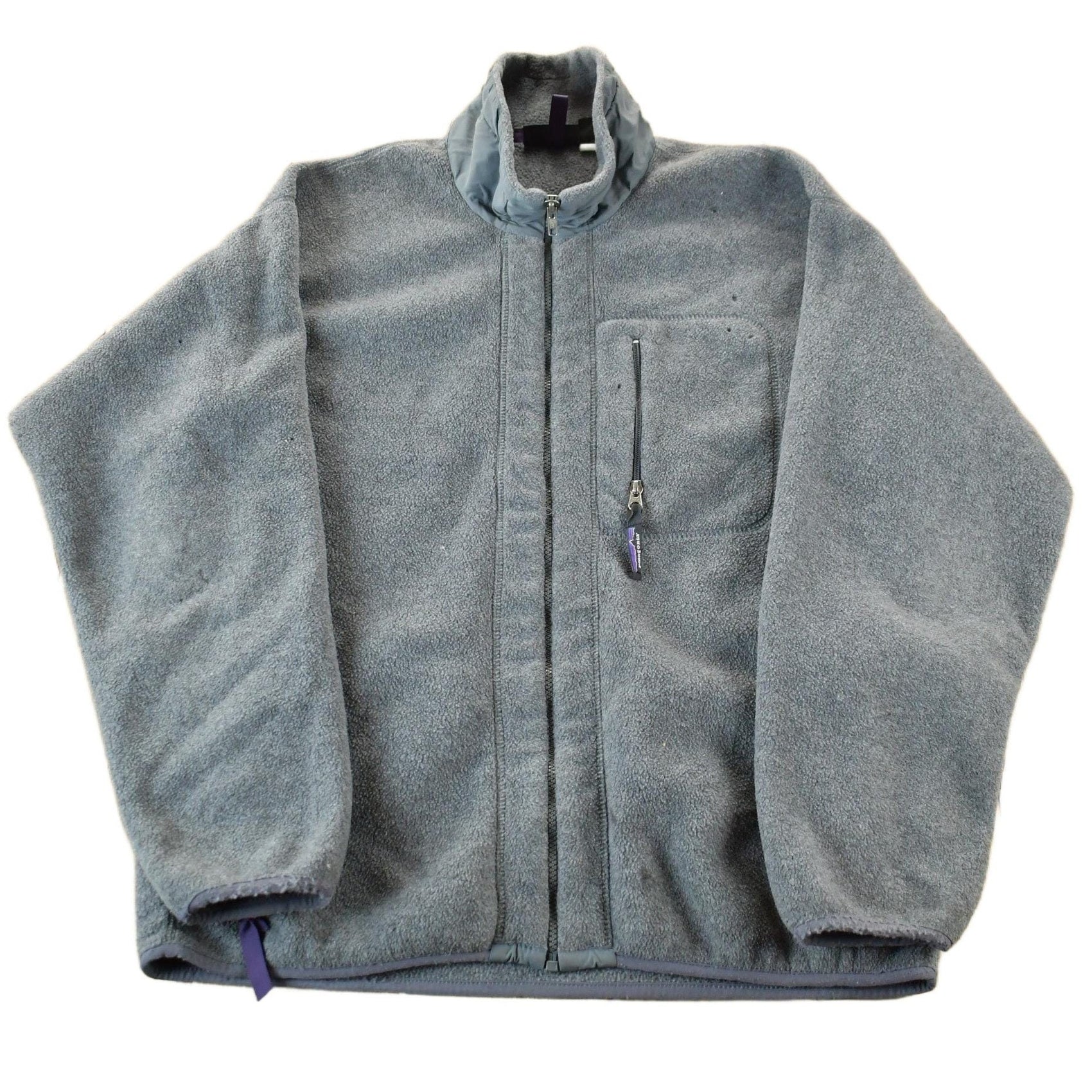 Patagonia Clothing > Gender Neutral Adult Clothing > Hoodies & Sweatshirts > Sweatshirts Vintage 1990s Patagonia Gray Full Zip Fleece Sweater Men's L