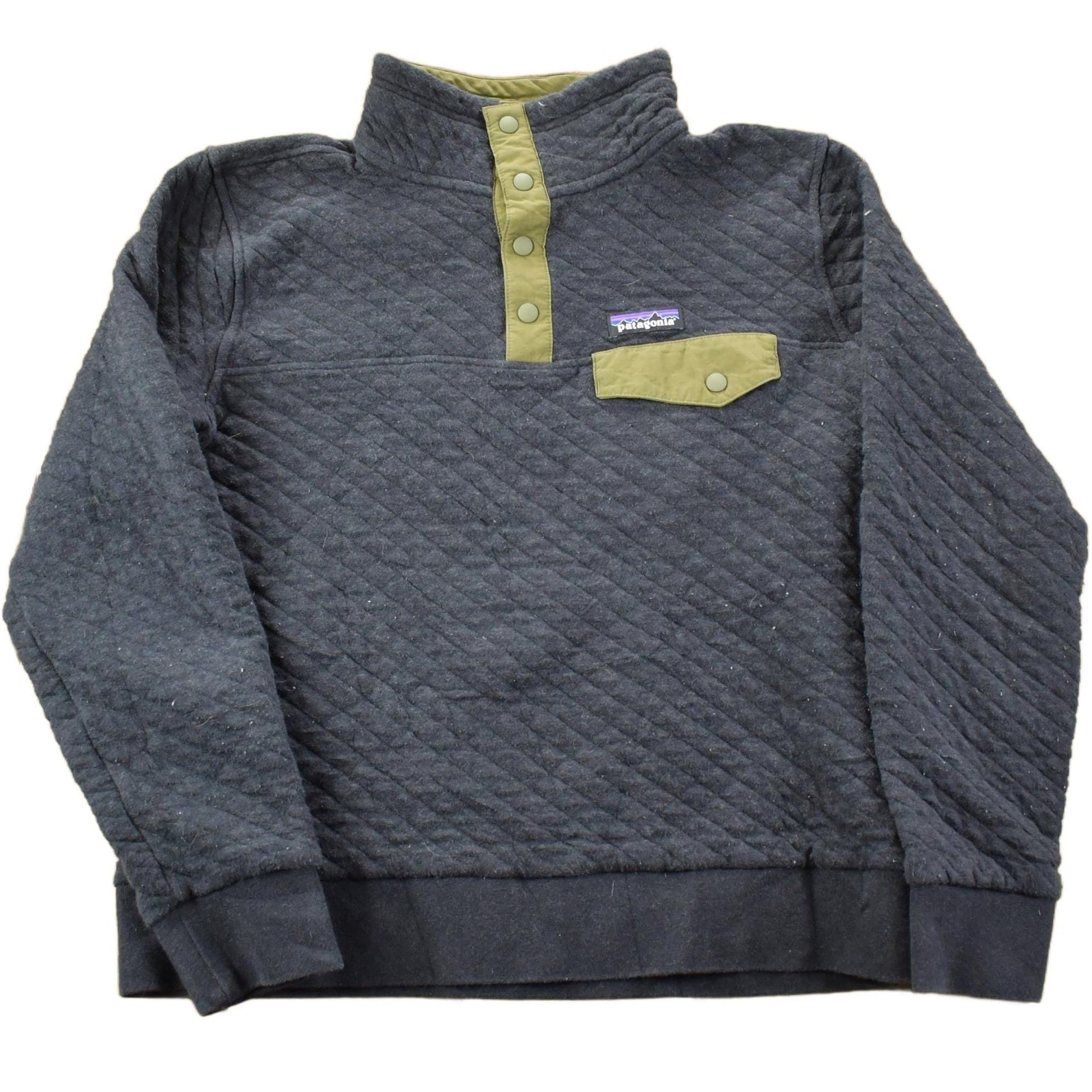 Patagonia Clothing > Gender Neutral Adult Clothing > Hoodies & Sweatshirts > Sweatshirts Vintage 1990s patagonia Organic Cotton Quarter Button Crewneck Sweatshirt Men's Small