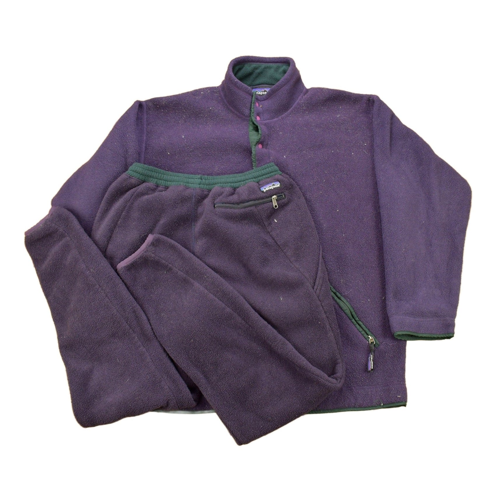 Patagonia Clothing > Gender Neutral Adult Clothing > Hoodies & Sweatshirts > Sweatshirts Vintage 1990s Patagonia T Snap Fleece Sweater & Matching Pants Men's Medium