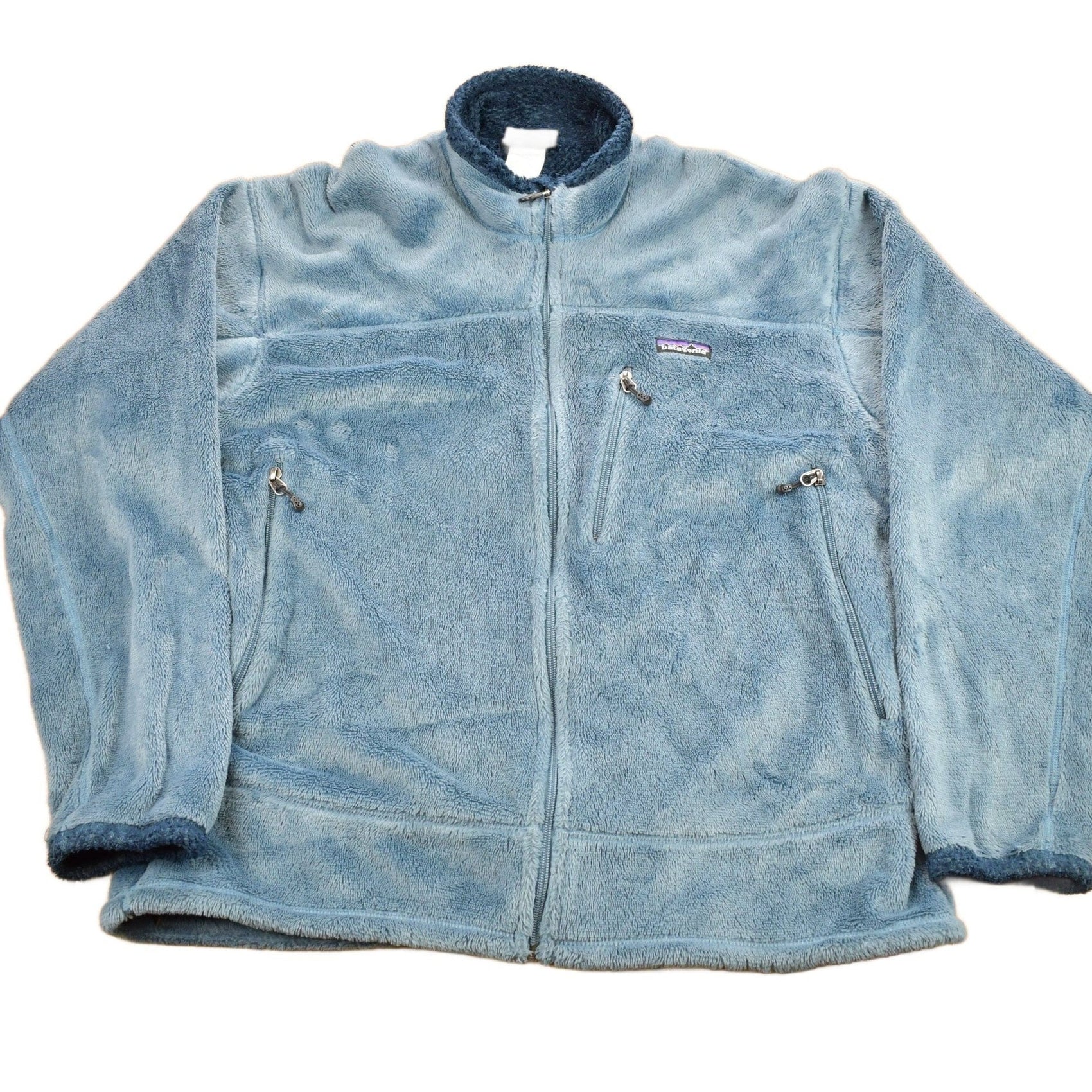 Patagonia Clothing > Gender Neutral Adult Clothing > Hoodies & Sweatshirts > Sweatshirts Vintage Patagonia Blue Fleece Zip Up Sweater Men's XL