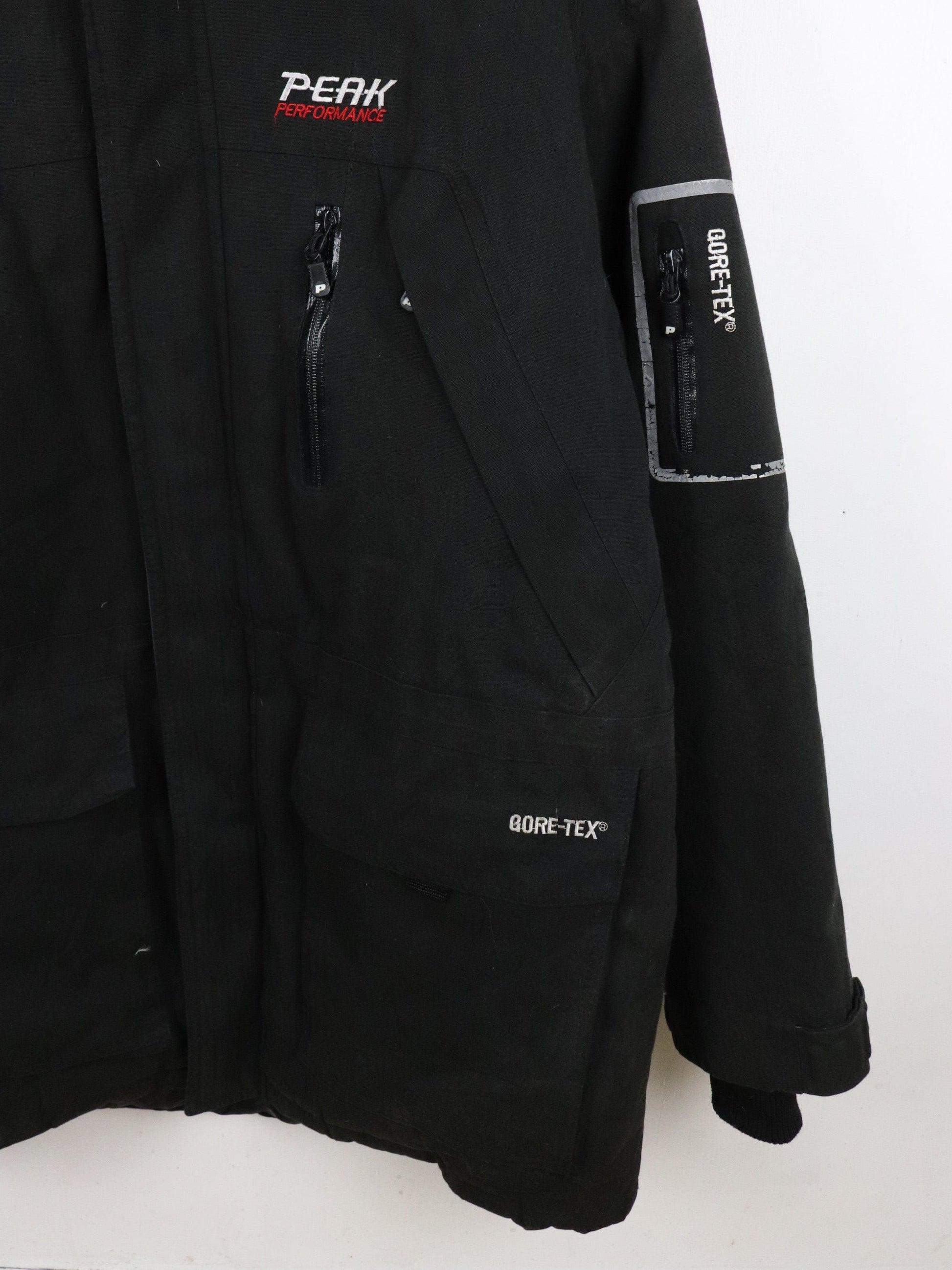 Peak Performance Gore Tex Jacket Mens XL Black Ski Parka from propervintagecanada