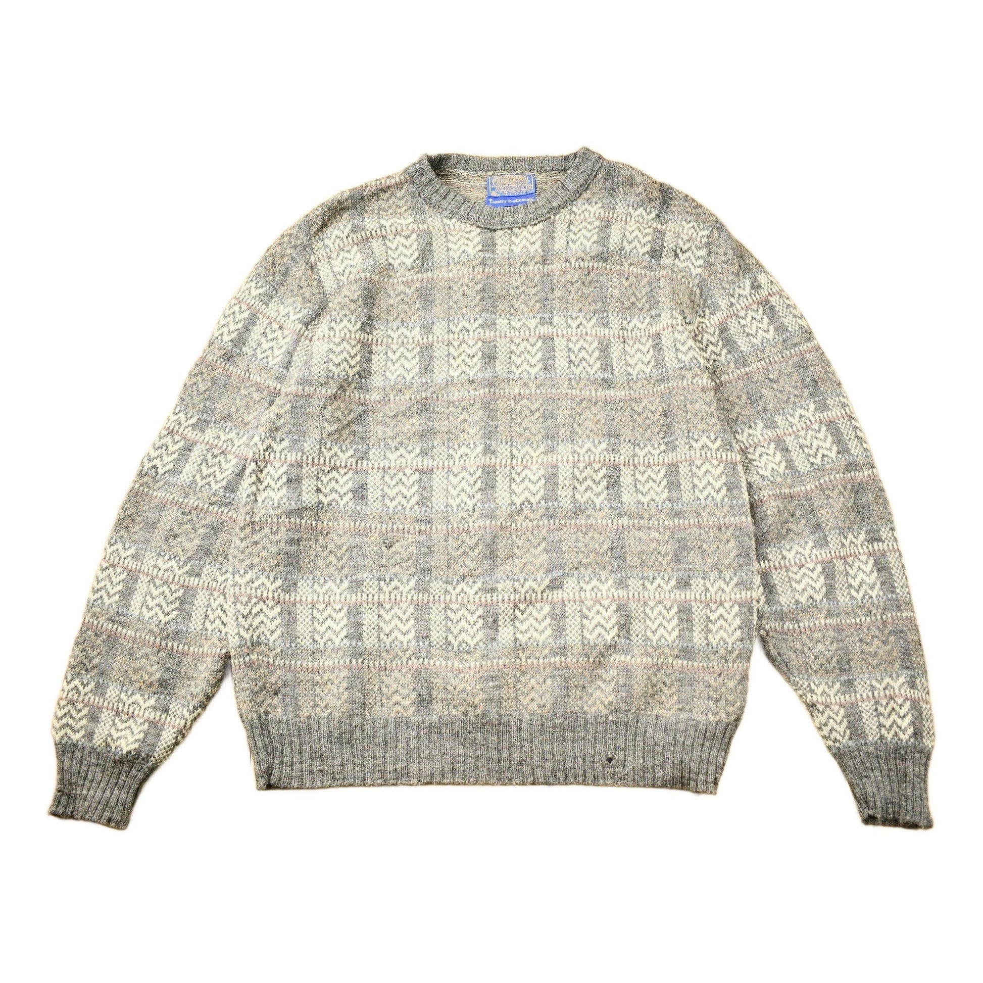 Pendleton Clothing > Gender Neutral Adult Clothing > Hoodies & Sweatshirts > Sweatshirts Vintage 1970s Pendleton Country Traditionals 100% Wool Knit Crewneck Sweater Men's Large