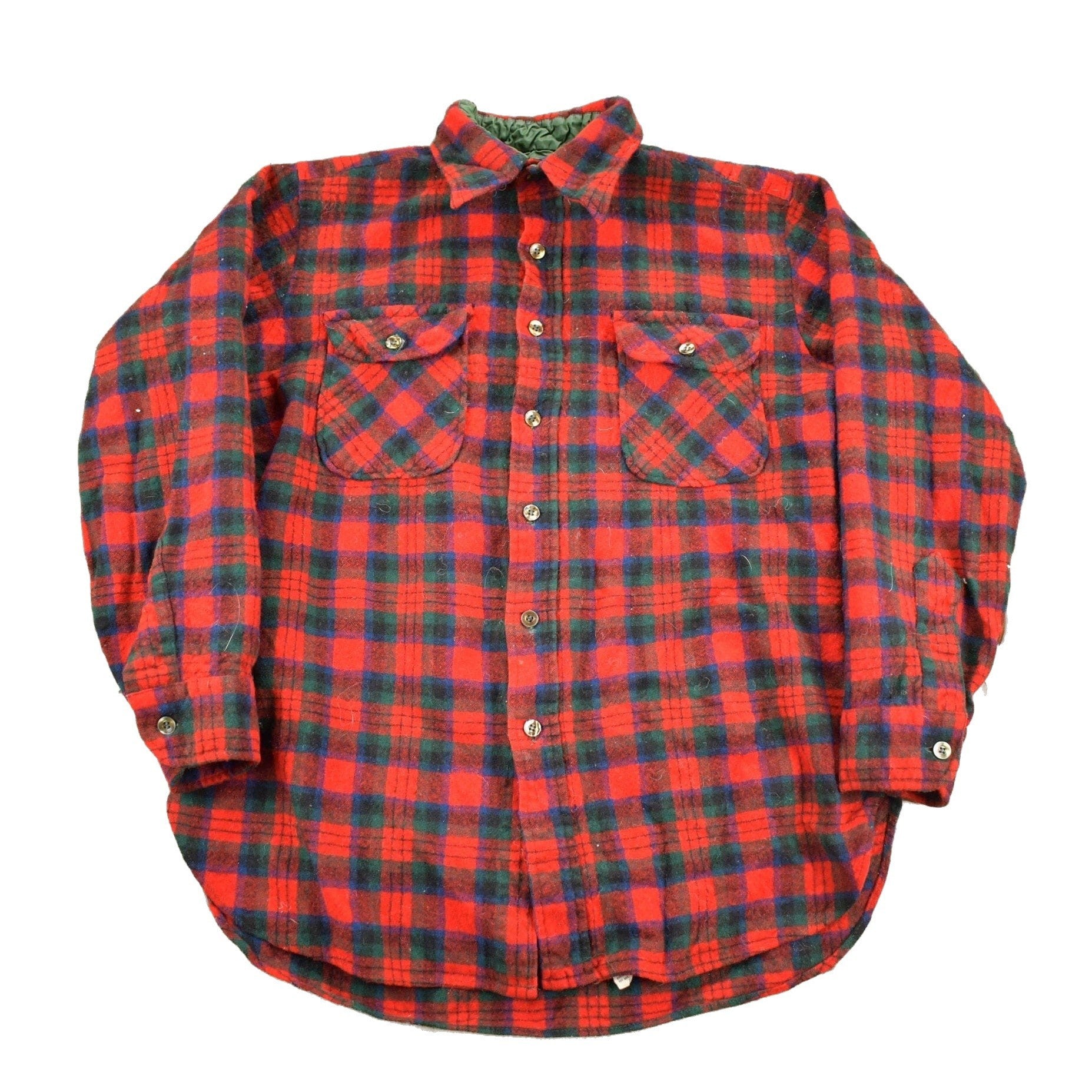 Pendleton Clothing > Men's Clothing > Shirts & Tees > Oxfords & Button Downs Vintage 1950s Pendleton Plaid Flannel Button Up Board Shirt Men's Medium/ 100% Virgin Wool / Outdoorsman / Made In USA / True Vintage