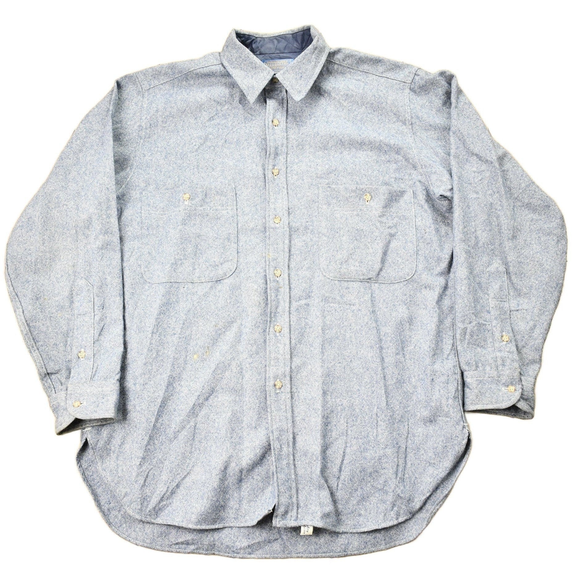 Pendleton Clothing > Men's Clothing > Shirts & Tees > Oxfords & Button Downs Vintage 1960s Pendleton Blank Button Up Shirt Men's Large