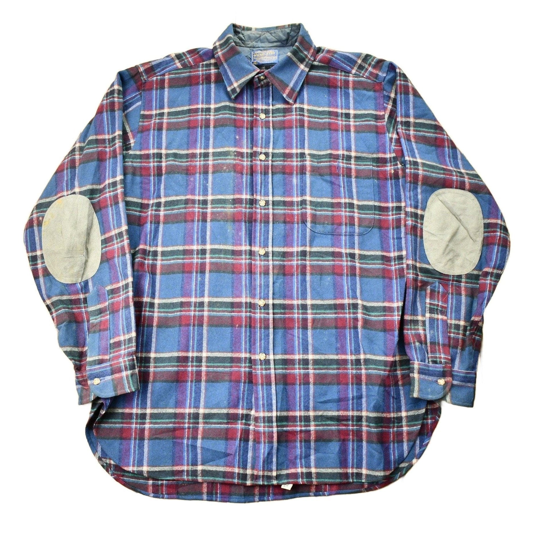 Pendleton Clothing > Men's Clothing > Shirts & Tees > Oxfords & Button Downs Vintage 1960s Pendleton Plaid Flannel Button Up Shirt Men's Large