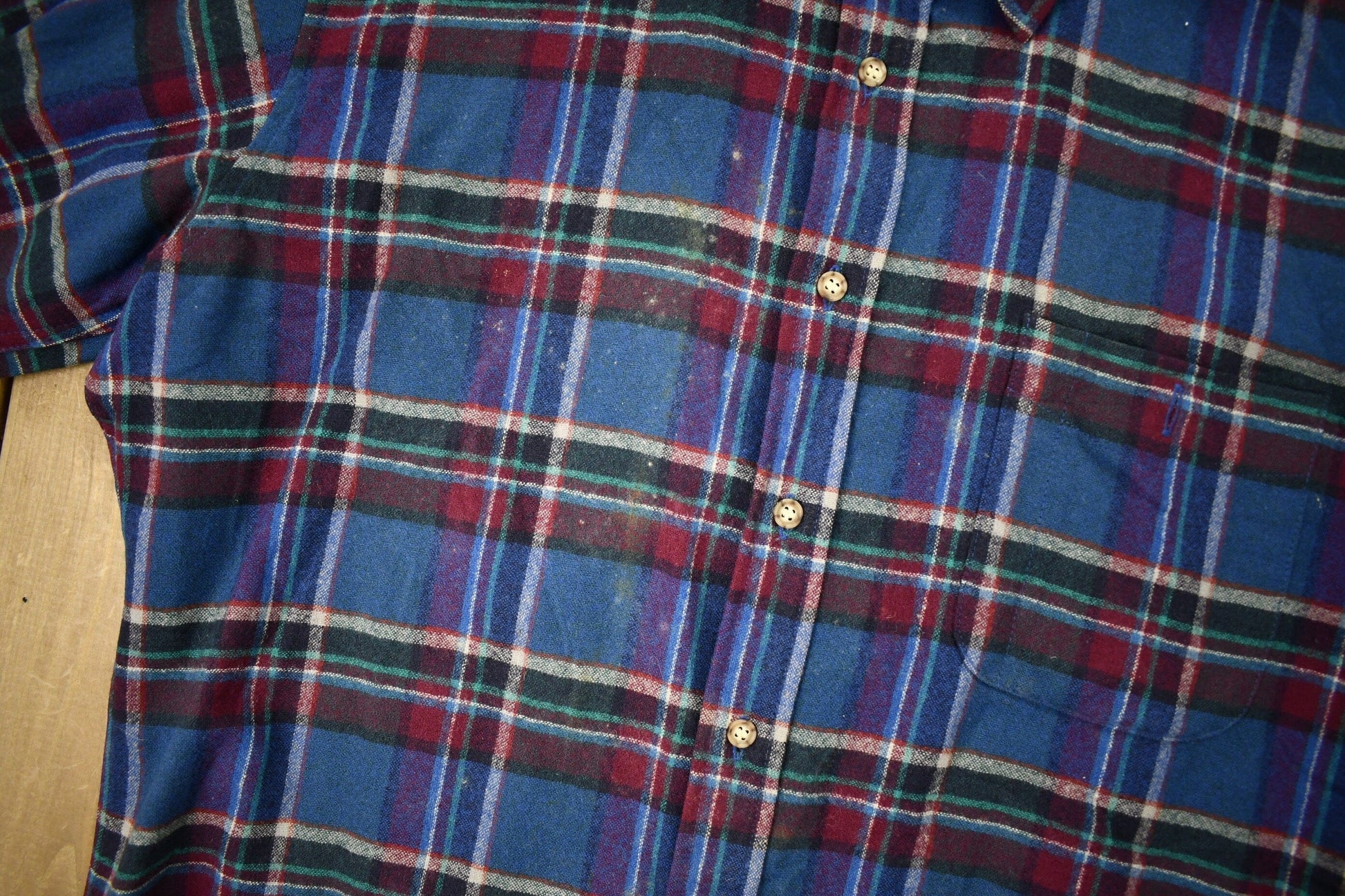 Pendleton Clothing > Men's Clothing > Shirts & Tees > Oxfords & Button Downs Vintage 1960s Pendleton Plaid Flannel Button Up Shirt Men's Large