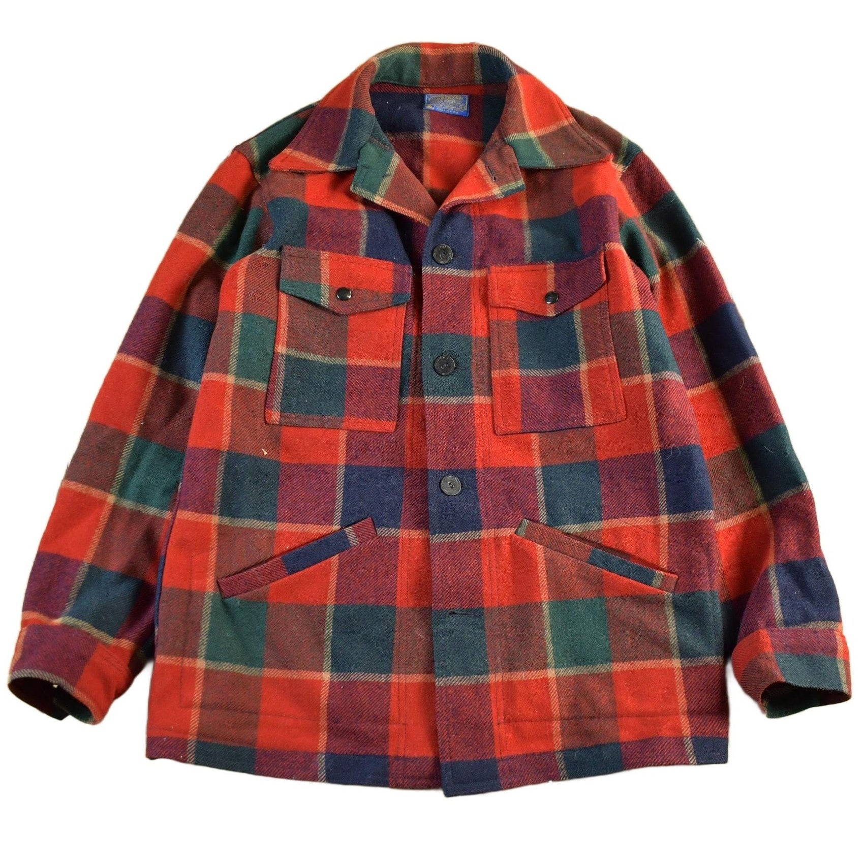 Pendleton Clothing > Men's Clothing > Shirts & Tees > Oxfords & Button Downs Vintage 1960s Pendleton Wool Flannel Shirt Jacket Men's Medium