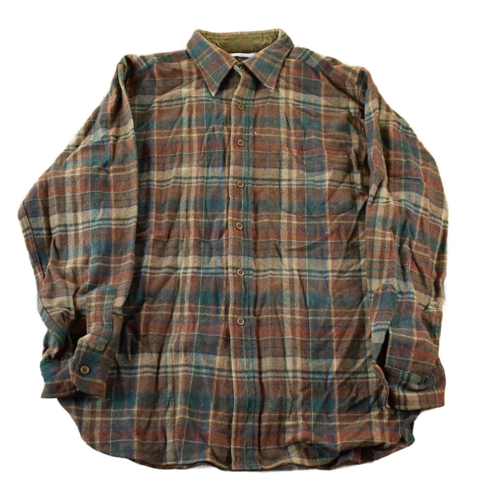 Pendleton Clothing > Men's Clothing > Shirts & Tees > Oxfords & Button Downs Vintage 1970s Pendleton Plaid Button Up Shirt Vintage Flannel Men's Large