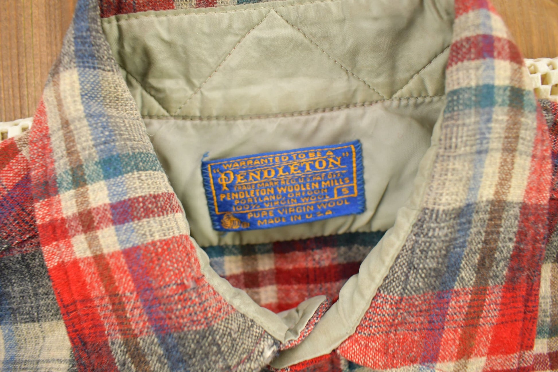 Pendleton Clothing > Men's Clothing > Shirts & Tees > Oxfords & Button Downs Vintage 1970s Pendleton Shadow Plaid Button Up Board Shirt Men's Small