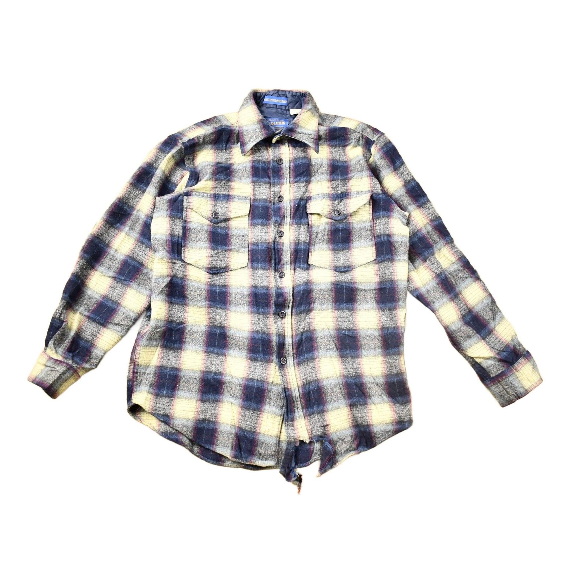 Pendleton Clothing > Men's Clothing > Shirts & Tees > Oxfords & Button Downs Vintage 1980s Pendleton Outdoorsman Plaid Button Up Shirt Men's Medium