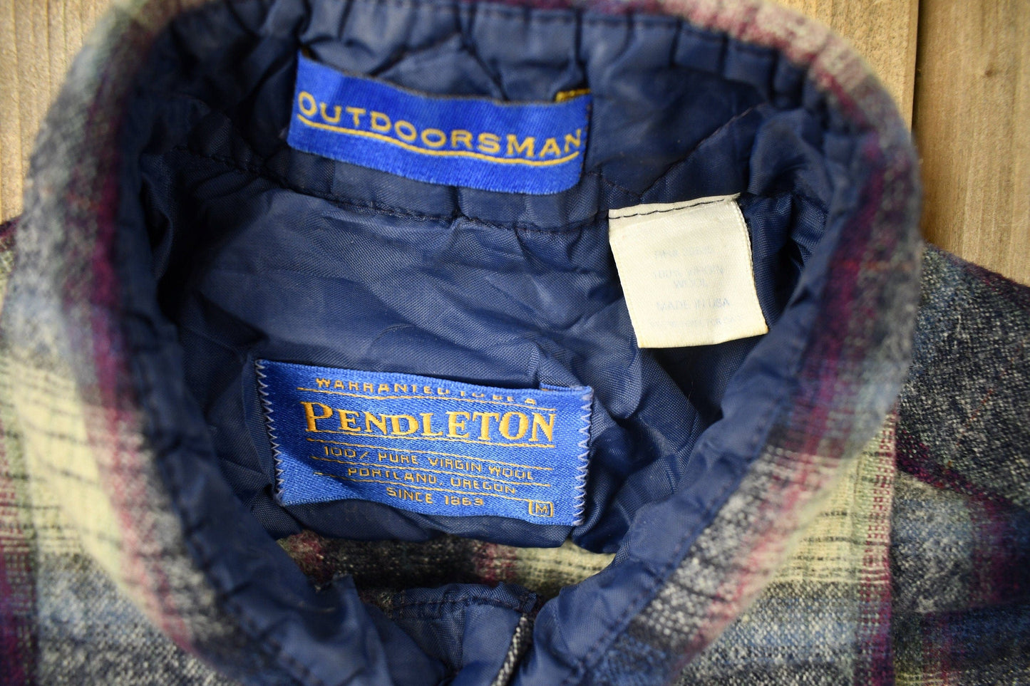 Pendleton Clothing > Men's Clothing > Shirts & Tees > Oxfords & Button Downs Vintage 1980s Pendleton Outdoorsman Plaid Button Up Shirt Men's Medium