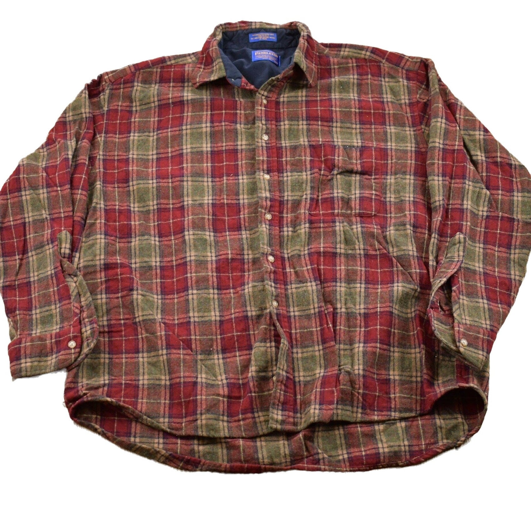 Pendleton Clothing > Men's Clothing > Shirts & Tees > Oxfords & Button Downs Vintage 1990s Pendleton Plaid Button Up Board Shirt Men's 2XL