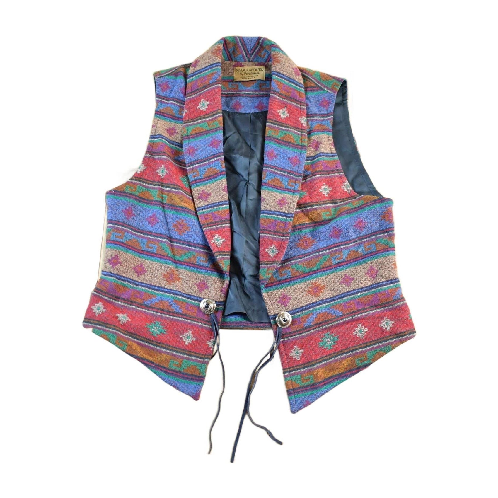 Pendleton Clothing > Men's Clothing > Vests Vintage 1980s Knockabouts by Pendleton Western Wear Aztec Pattern Wool Vest Women's Medium