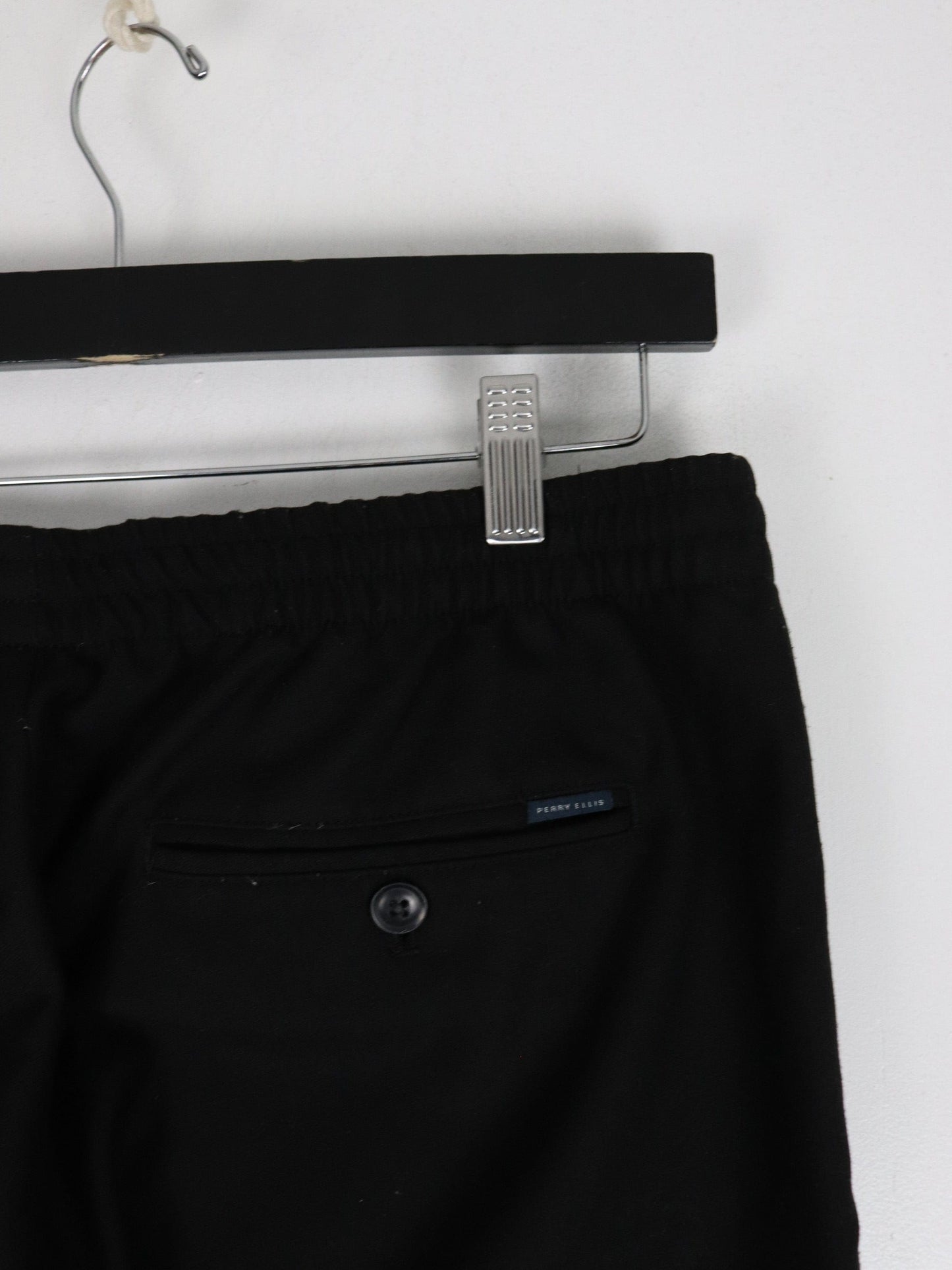 Perry Ellis Pants Mens Medium Black Very Slim Fit Trousers