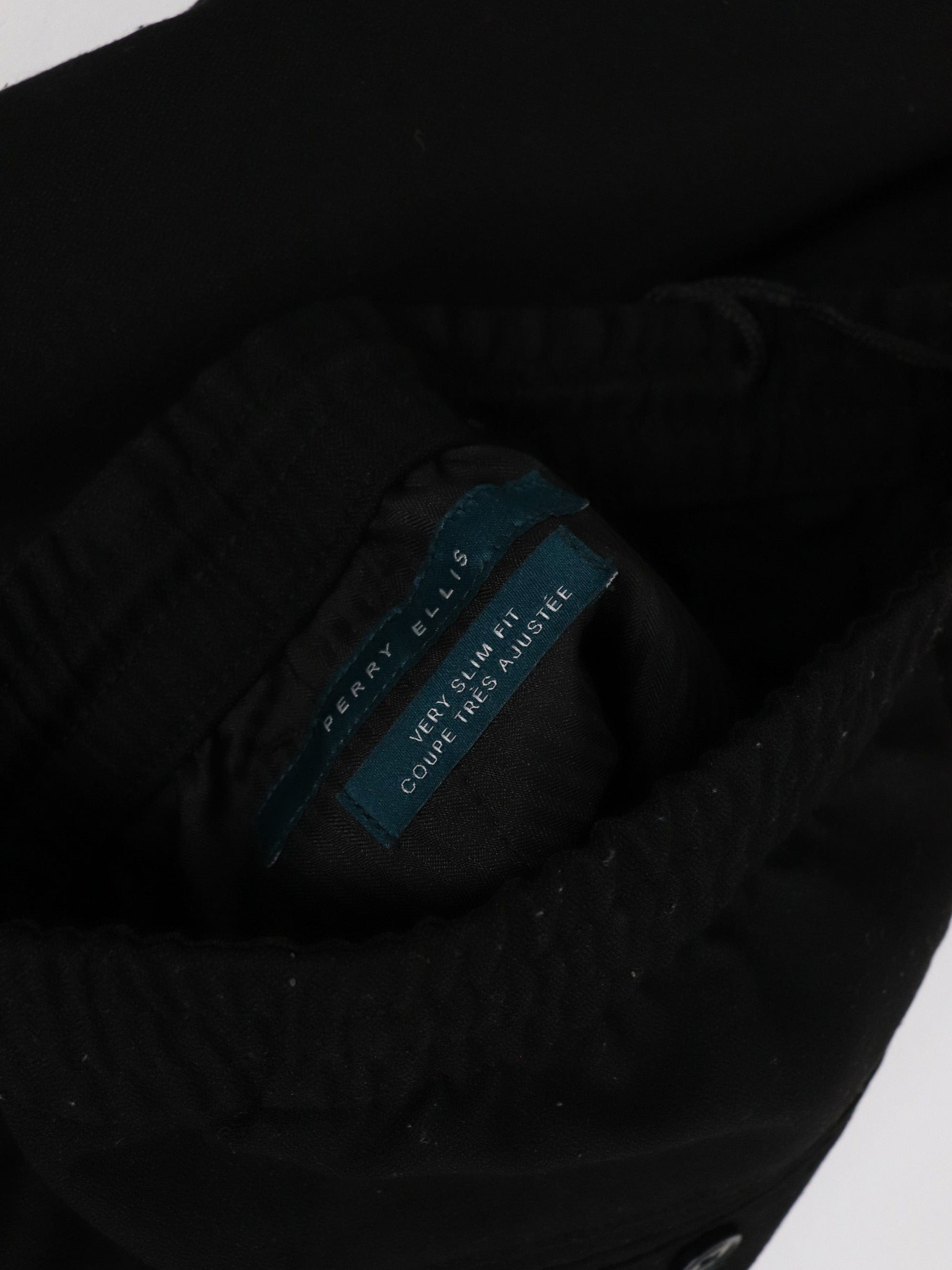 Perry Ellis Pants Mens Medium Black Very Slim Fit Trousers