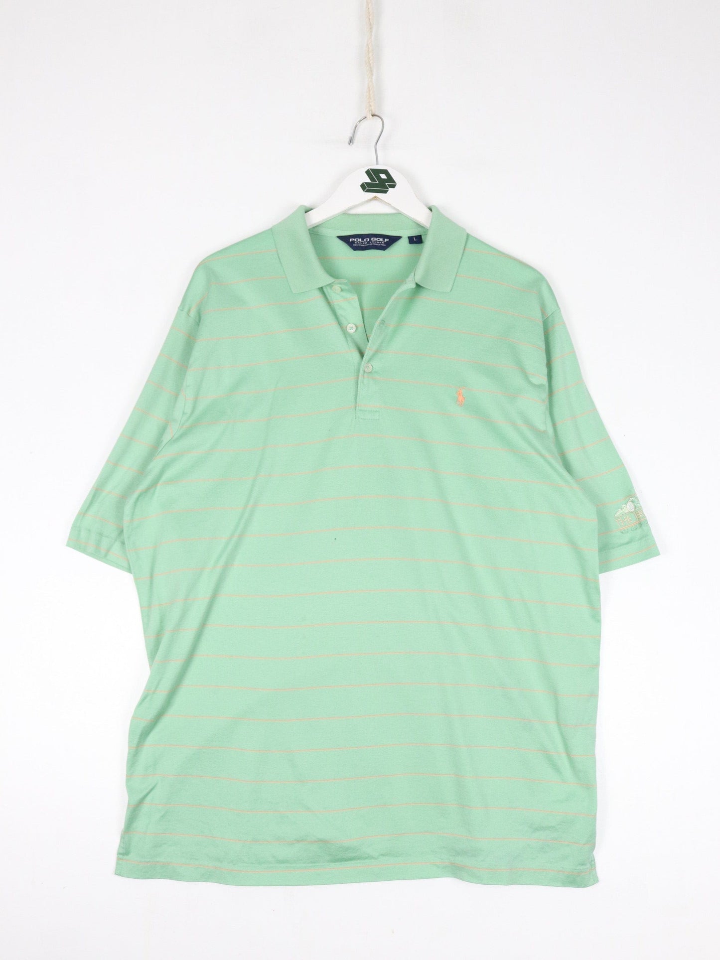 Polo Button Up Shirts Vintage Ralph Lauren Golf Polo Shirt Mens Large Green Striped