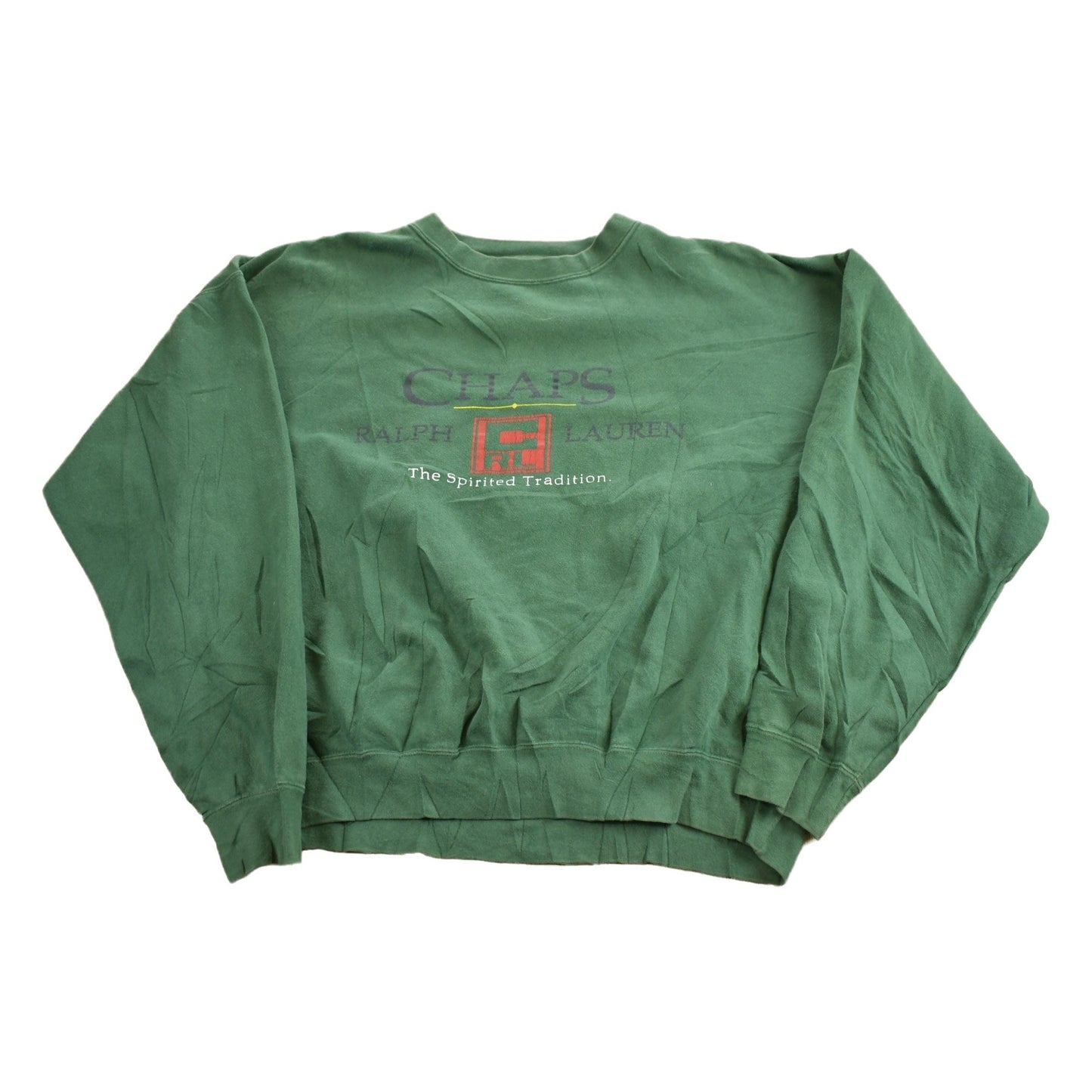 Polo Clothing > Gender Neutral Adult Clothing > Hoodies & Sweatshirts > Sweatshirts Vintage 1990s Champs x Ralph Lauren Pine Green Crewneck Sweatshirt Men's M