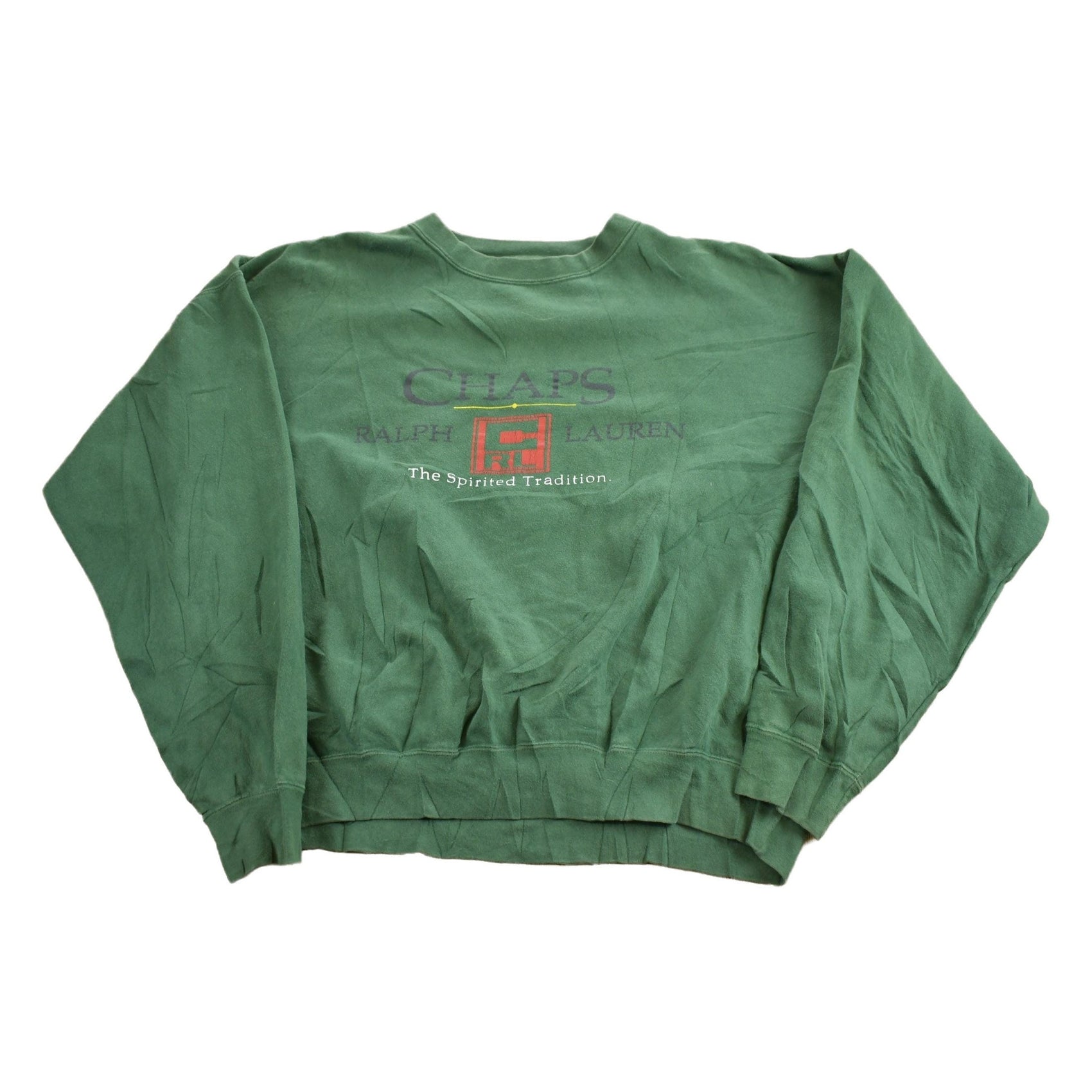 Polo Clothing > Gender Neutral Adult Clothing > Hoodies & Sweatshirts > Sweatshirts Vintage 1990s Champs x Ralph Lauren Pine Green Crewneck Sweatshirt Men's M
