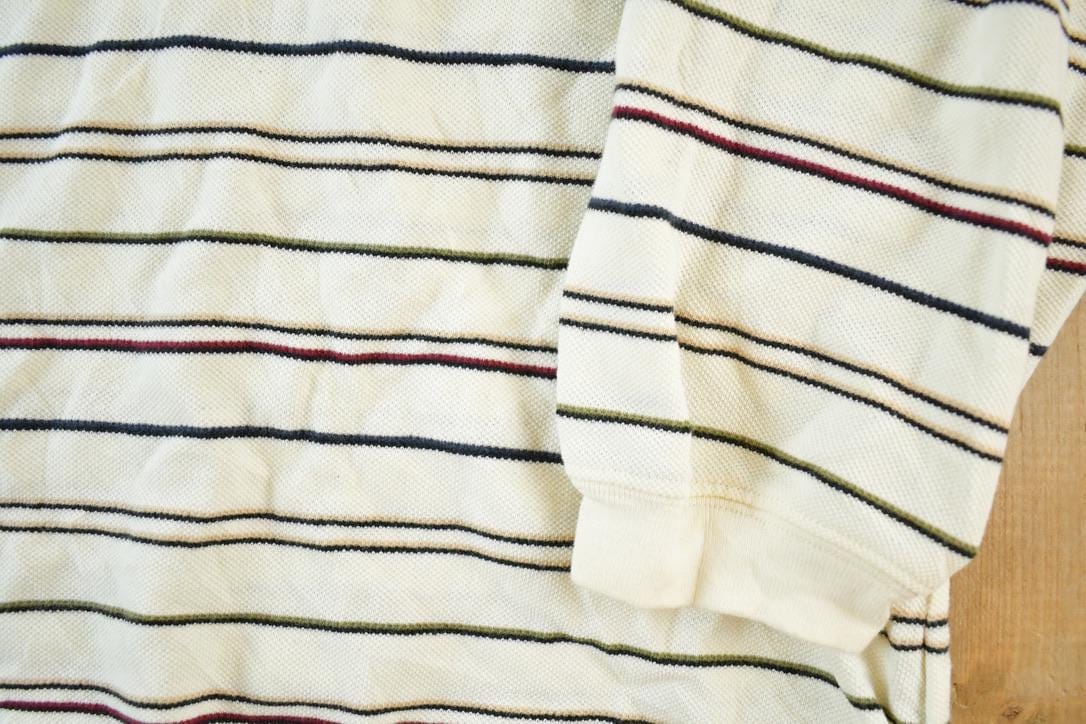 Polo Clothing > Gender Neutral Adult Clothing > Hoodies & Sweatshirts > Sweatshirts Vintage 1990s Chaps Ralph Lauren Knit Abstract Pattern Quarter Button Sweater Men's XL