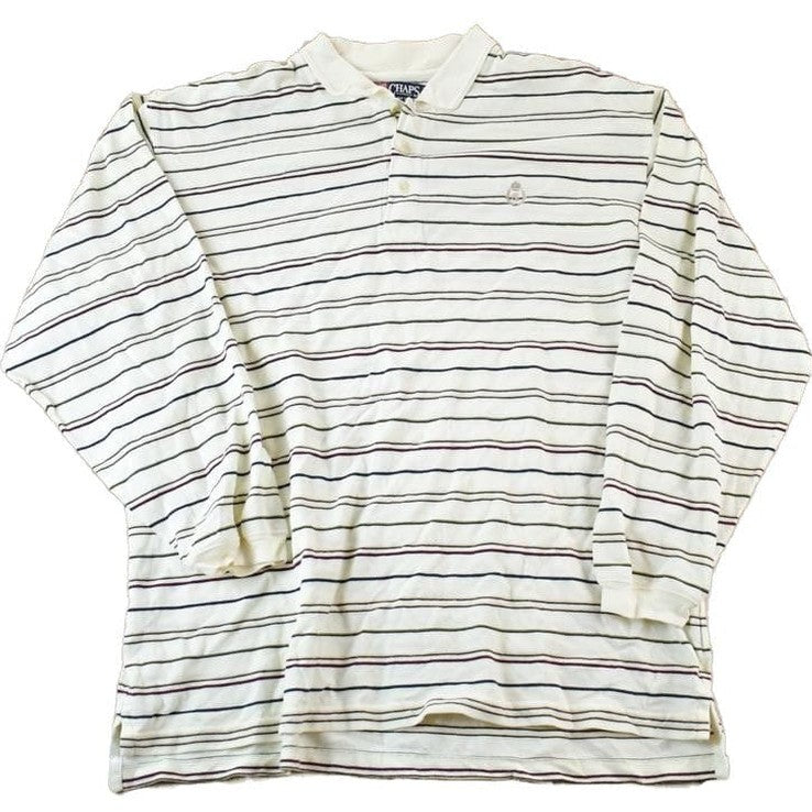 Polo Clothing > Gender Neutral Adult Clothing > Hoodies & Sweatshirts > Sweatshirts Vintage 1990s Chaps Ralph Lauren Knit Abstract Pattern Quarter Button Sweater Men's XL