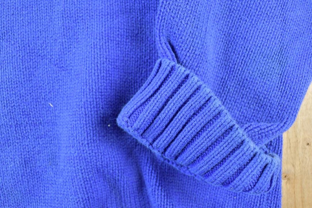 Polo Clothing > Gender Neutral Adult Clothing > Hoodies & Sweatshirts > Sweatshirts Vintage 1990s Lauren Cable Knit Mockneck Sweater Men's Large